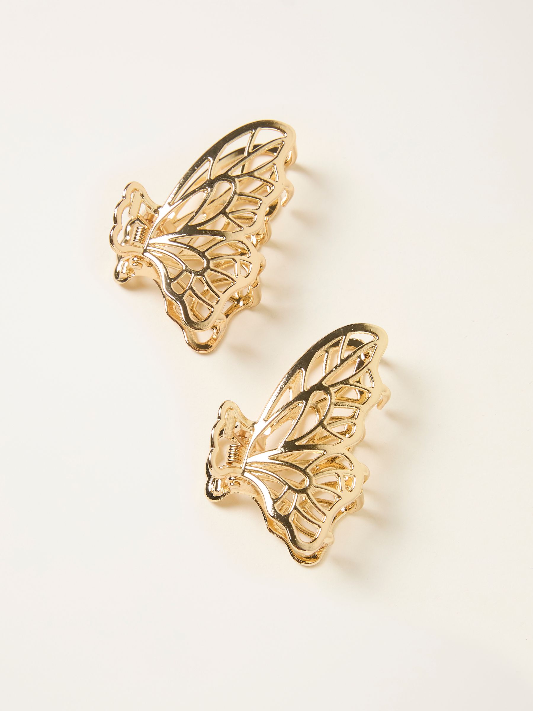 Gold Tone 2 Pack Metal Butterfly Claw Clips - Image 1 of 2
