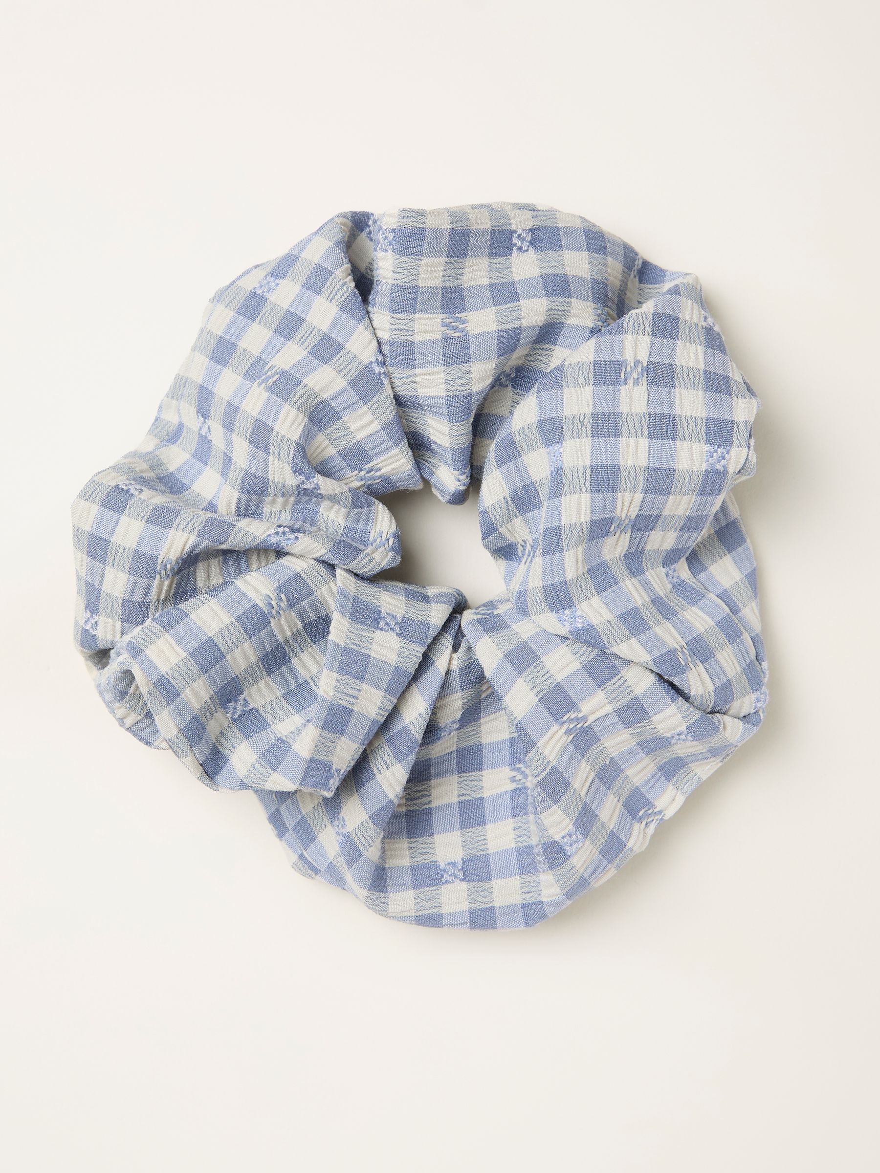 Blue Gingham Scrunchie - Image 1 of 2 Blue Gingham Scrunchie - Image 1 of 2