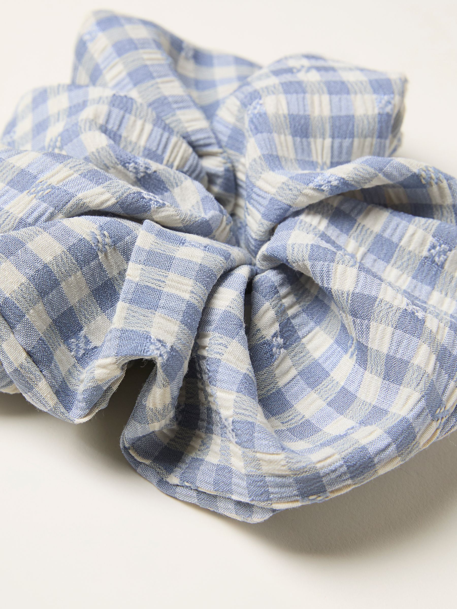 Blue Gingham Scrunchie - Image 2 of 2 Blue Gingham Scrunchie - Image 2 of 2