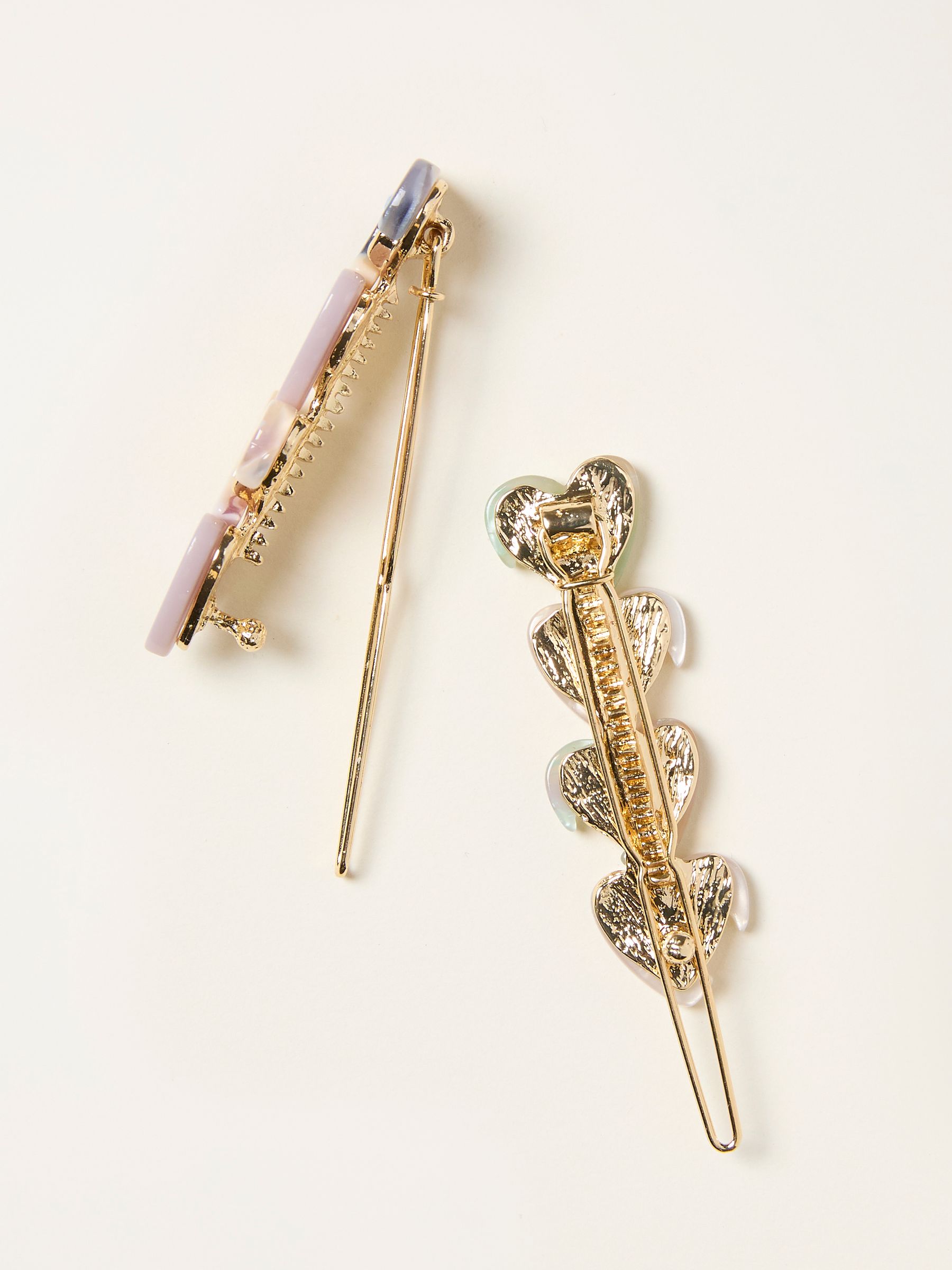 Multi 2 Pack Heart Hair Slides - Image 3 of 3