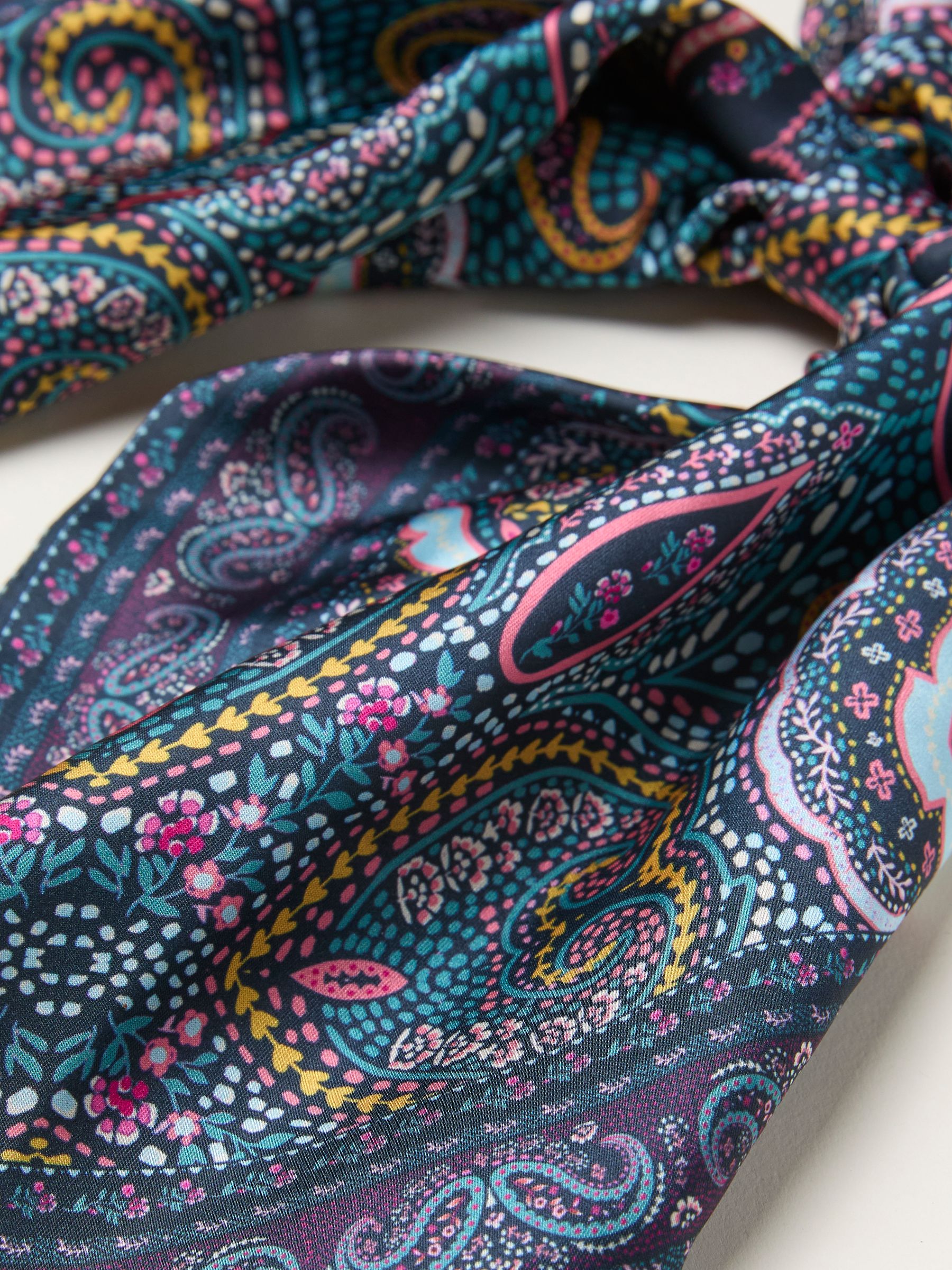 Navy Blue Mosaic Tie Scrunchie - Image 2 of 2