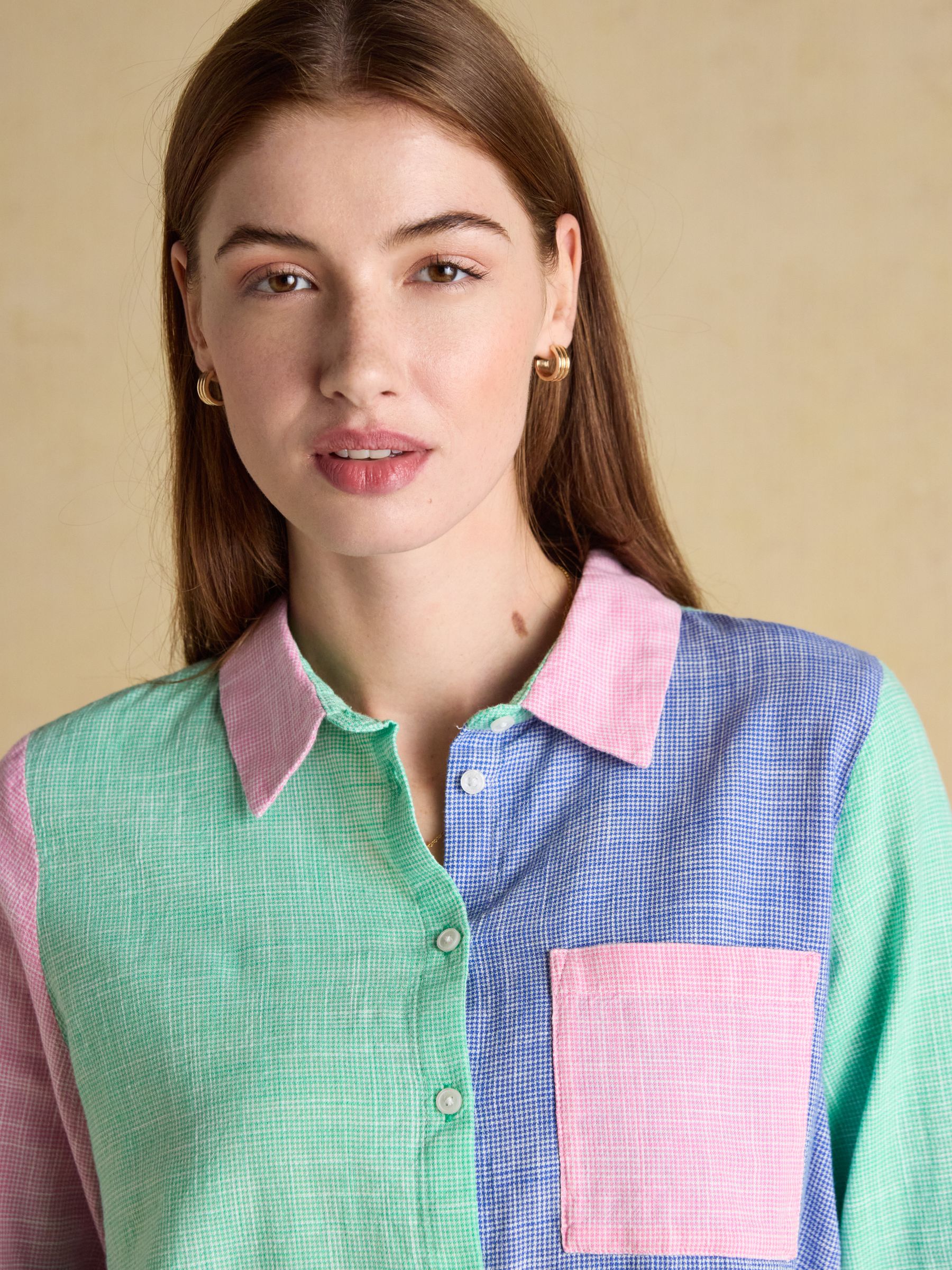 Ida Hotch Potch Puppytooth Long Sleeve Cotton Shirt - Image 5 of 8