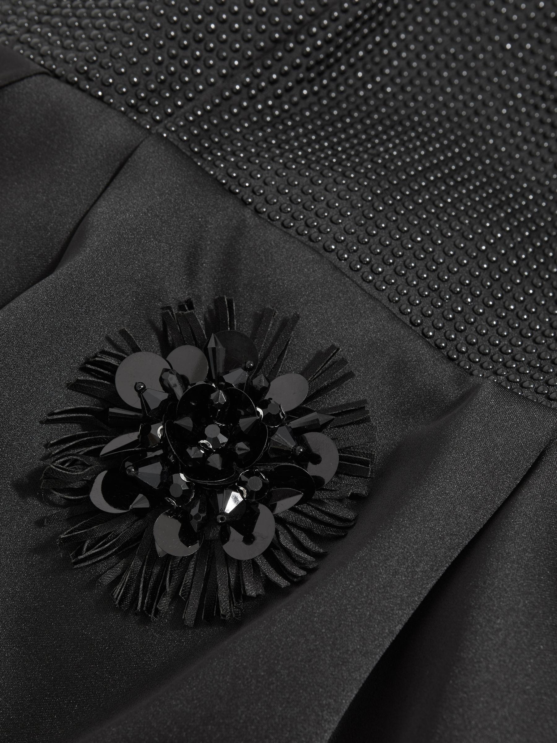 Atelier Satin Embellished Corset Dress in Black - Image 7 of 7