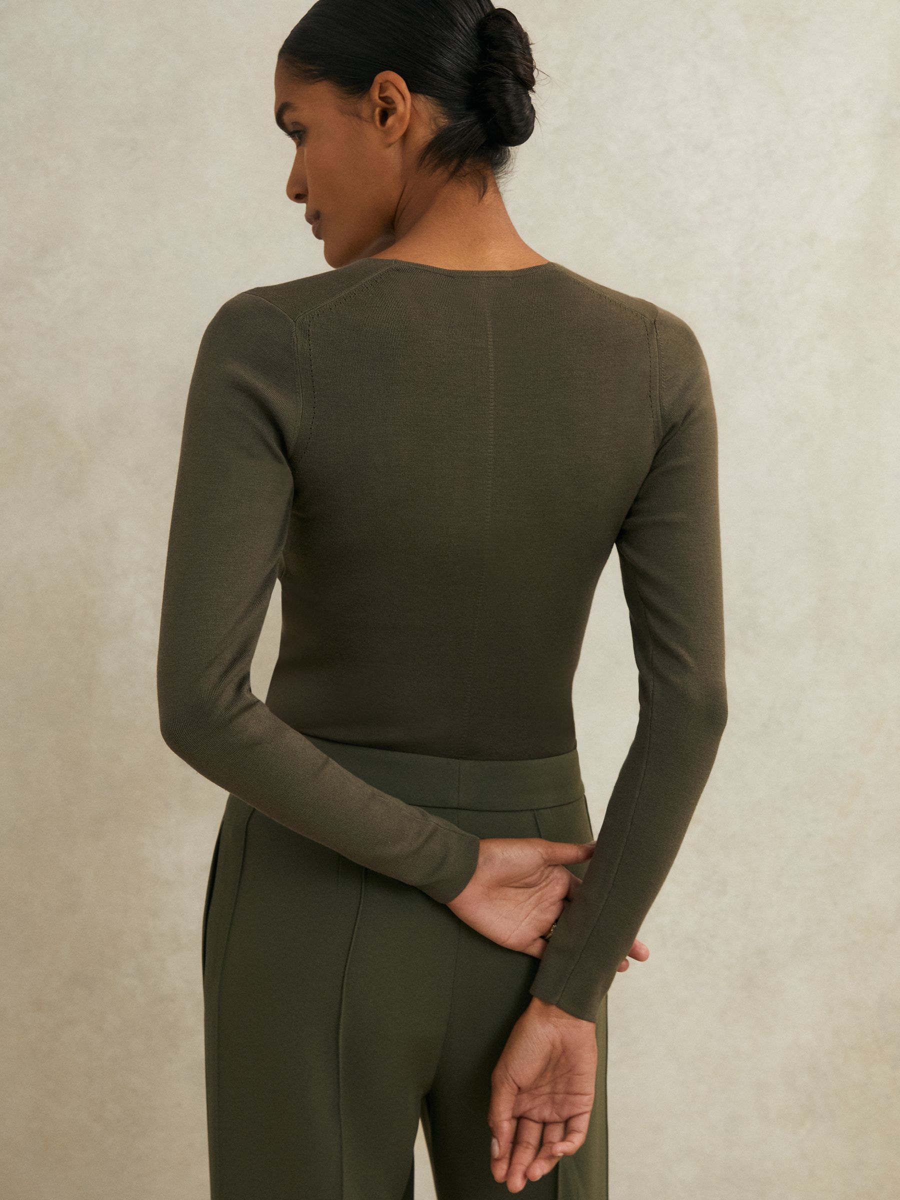Atelier Knitted Silk-Blend Top in Khaki - image 5