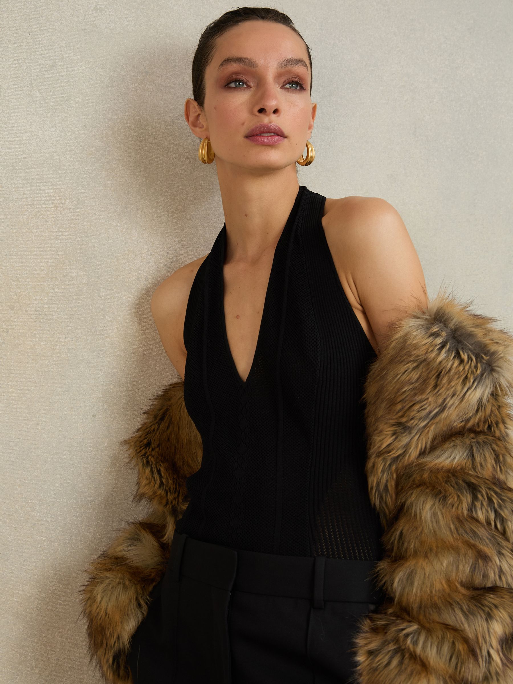 Atelier Stitch-detail Halter Bodysuit