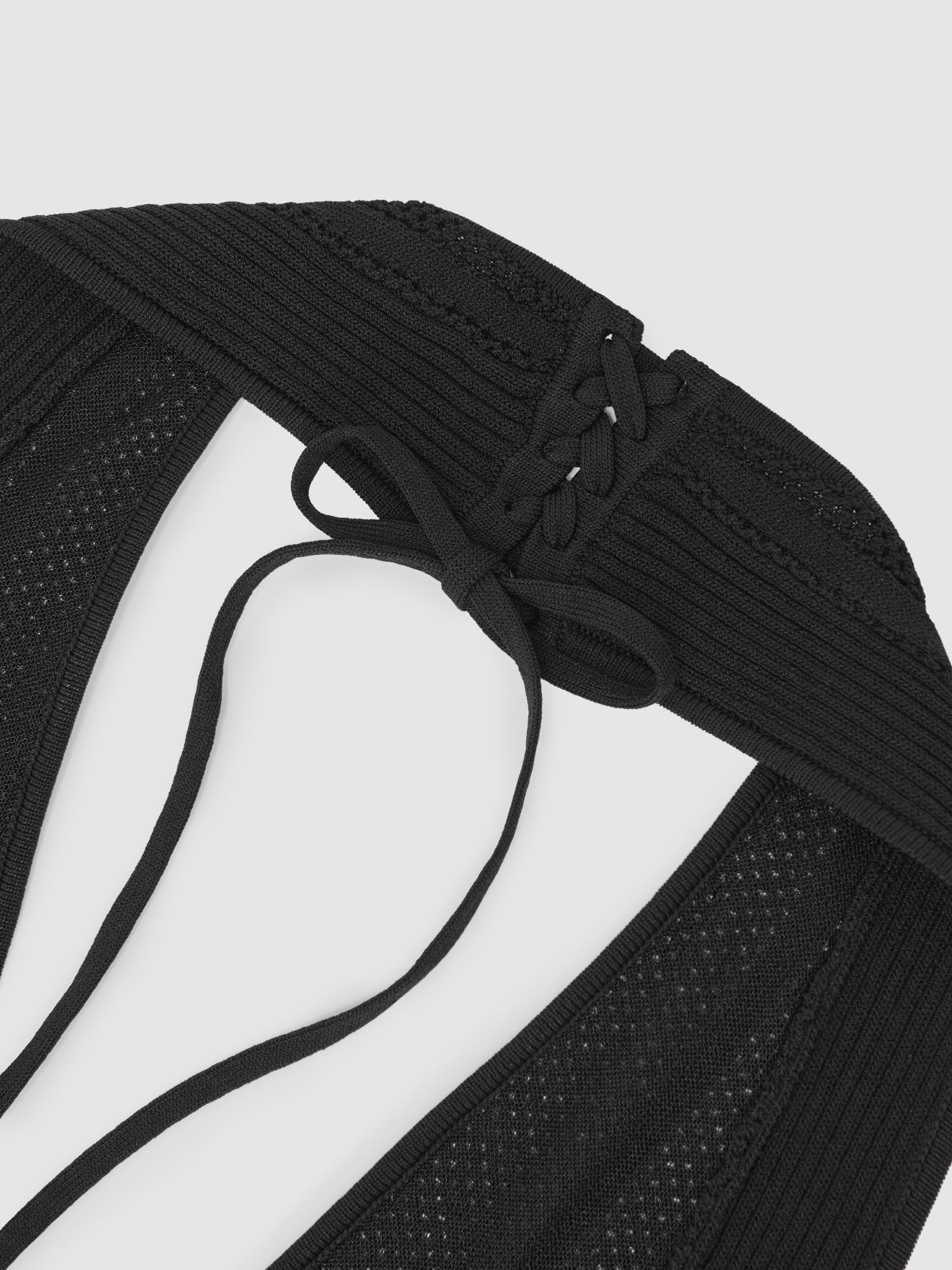Atelier Stitch-Detail Halter Bodysuit in Black - image 4
