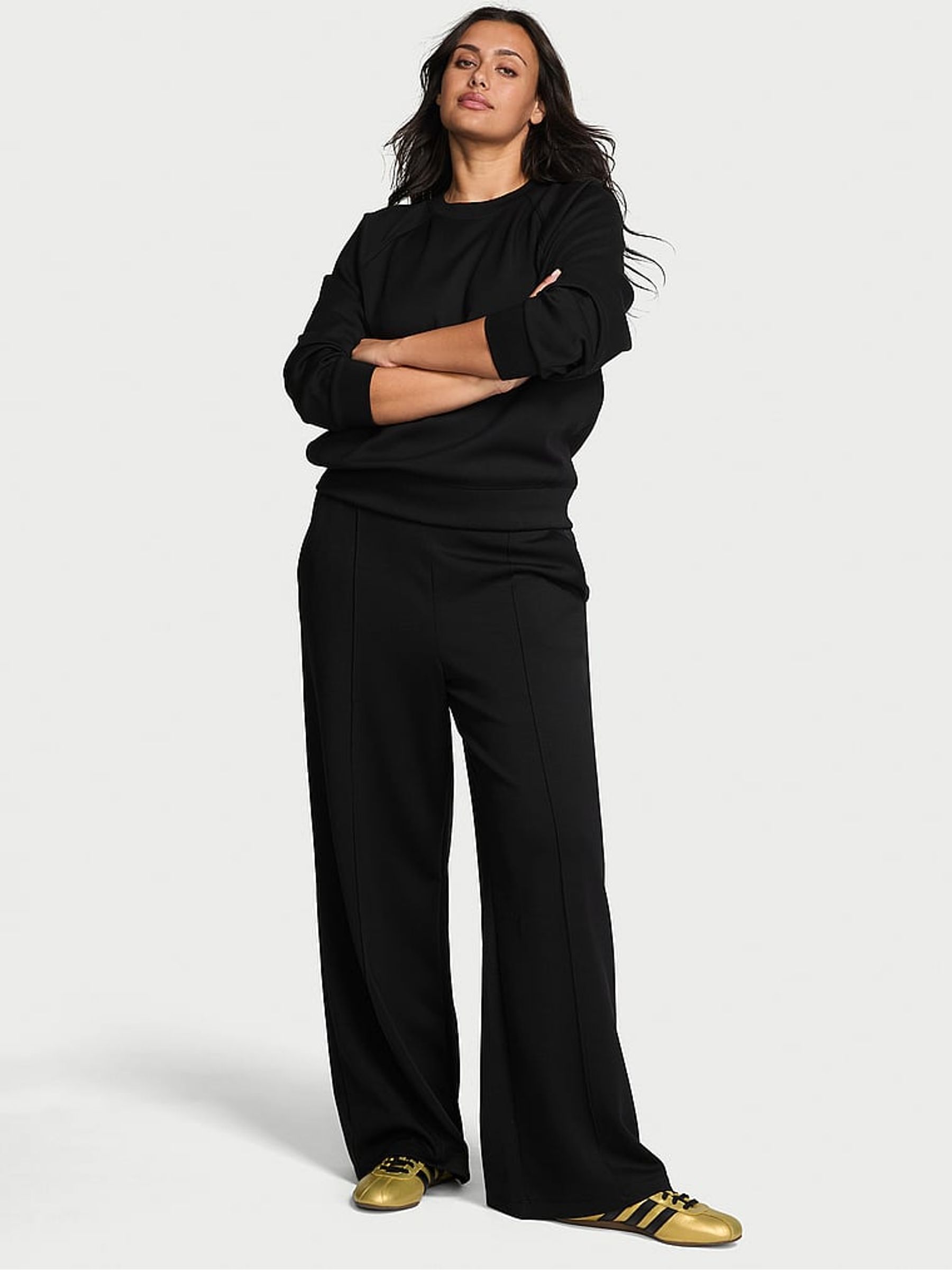 Black Featherweight Knit Lounge Set 2 Piece - Image 1 of 2 Black Featherweight Knit Lounge Set 2 Piece - Image 1 of 2