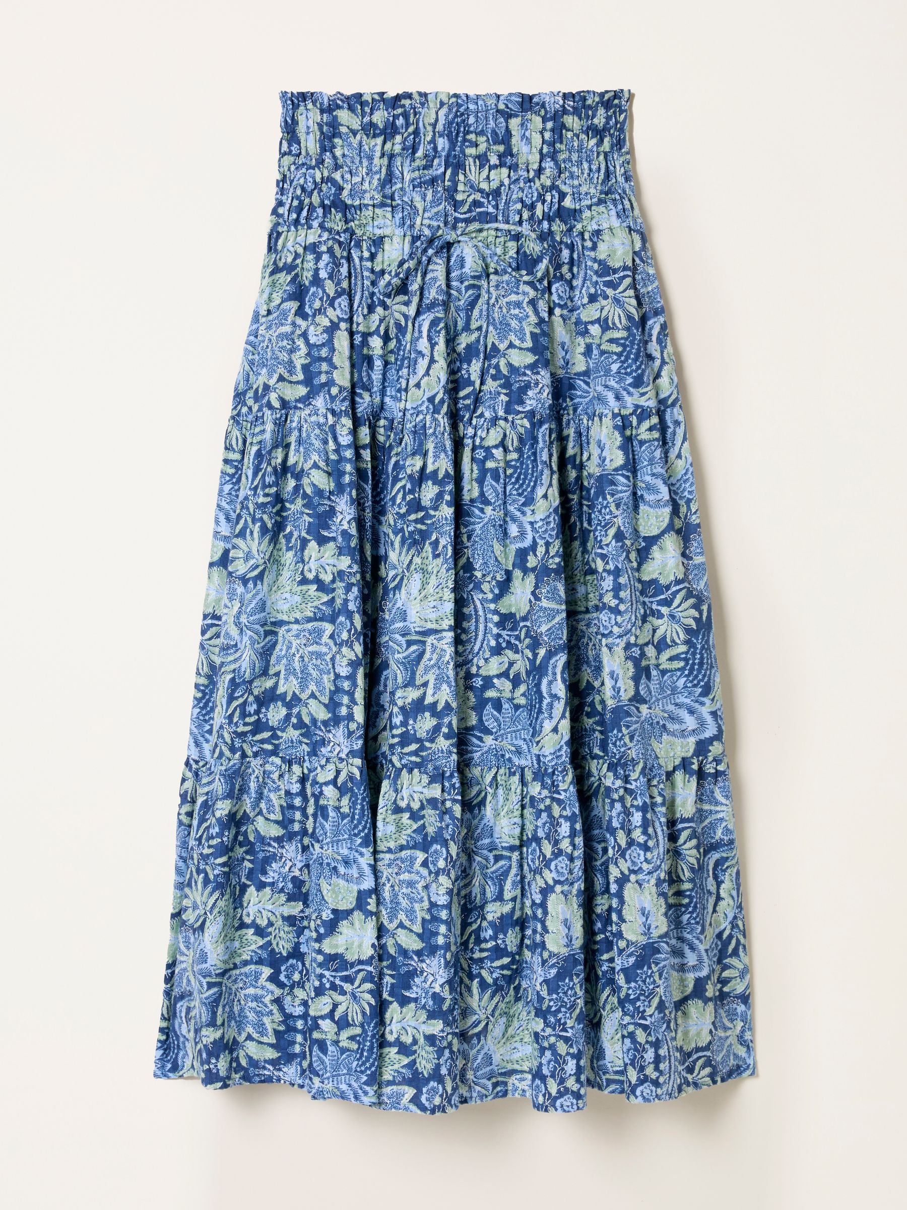 Billy Navy Woodblock Bloom Midi Skirt - Image 6 of 6
