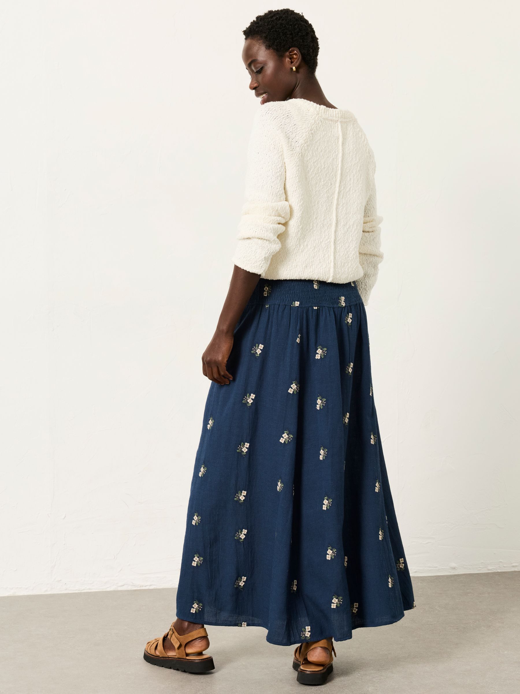 Black Harper Embroidered Midi Skirt - Image 2 of 6