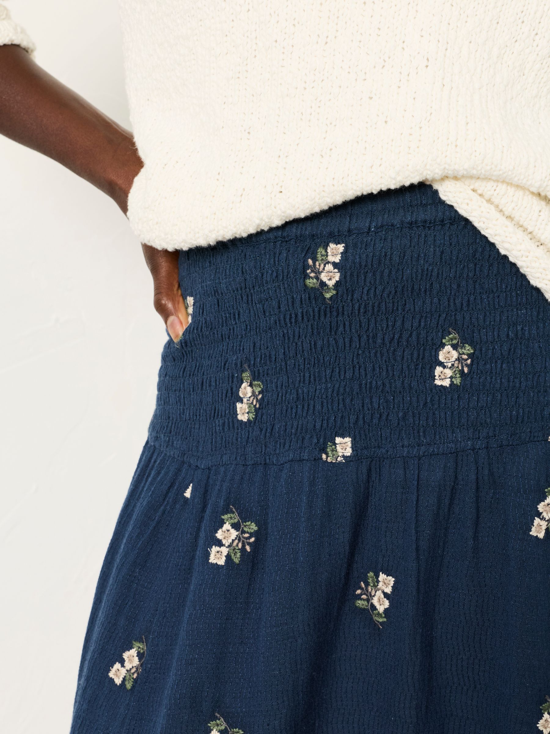 Black Harper Embroidered Midi Skirt - Image 3 of 6