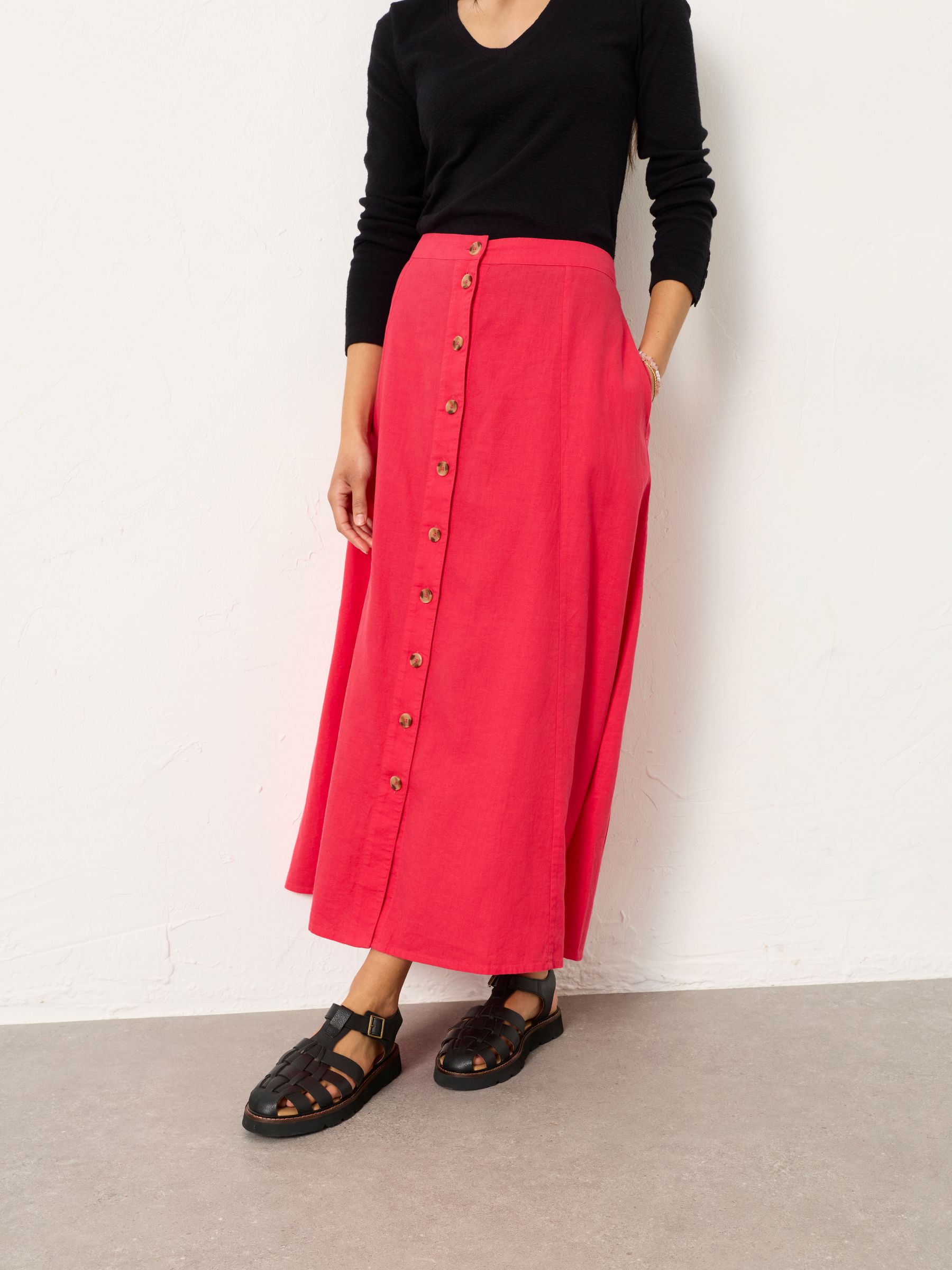 Issa Dark Pink Midi Skirt - Image 1 of 6