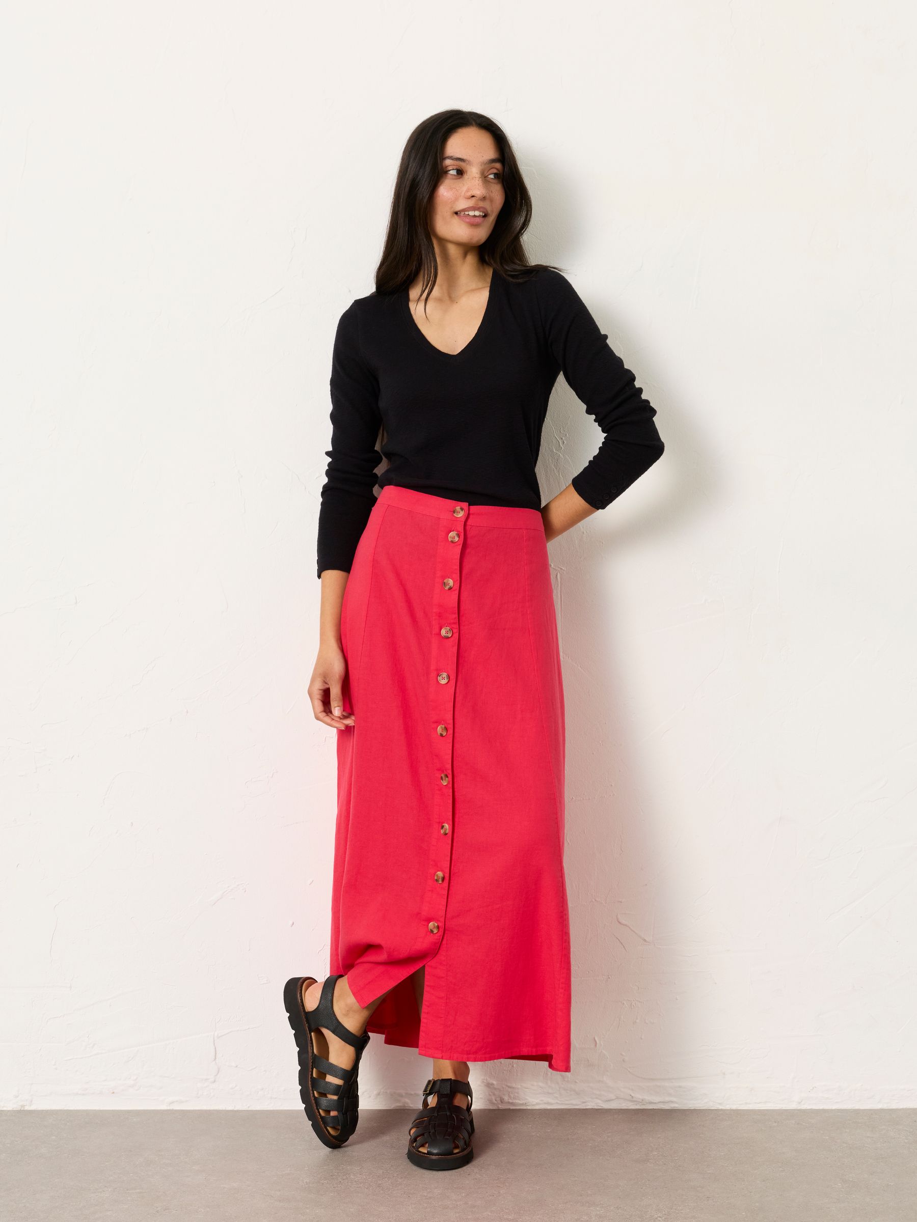 Issa Dark Pink Midi Skirt - Image 3 of 6