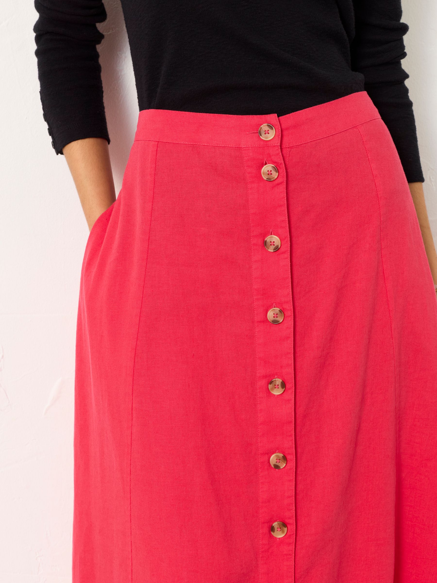 Issa Dark Pink Midi Skirt - Image 4 of 6