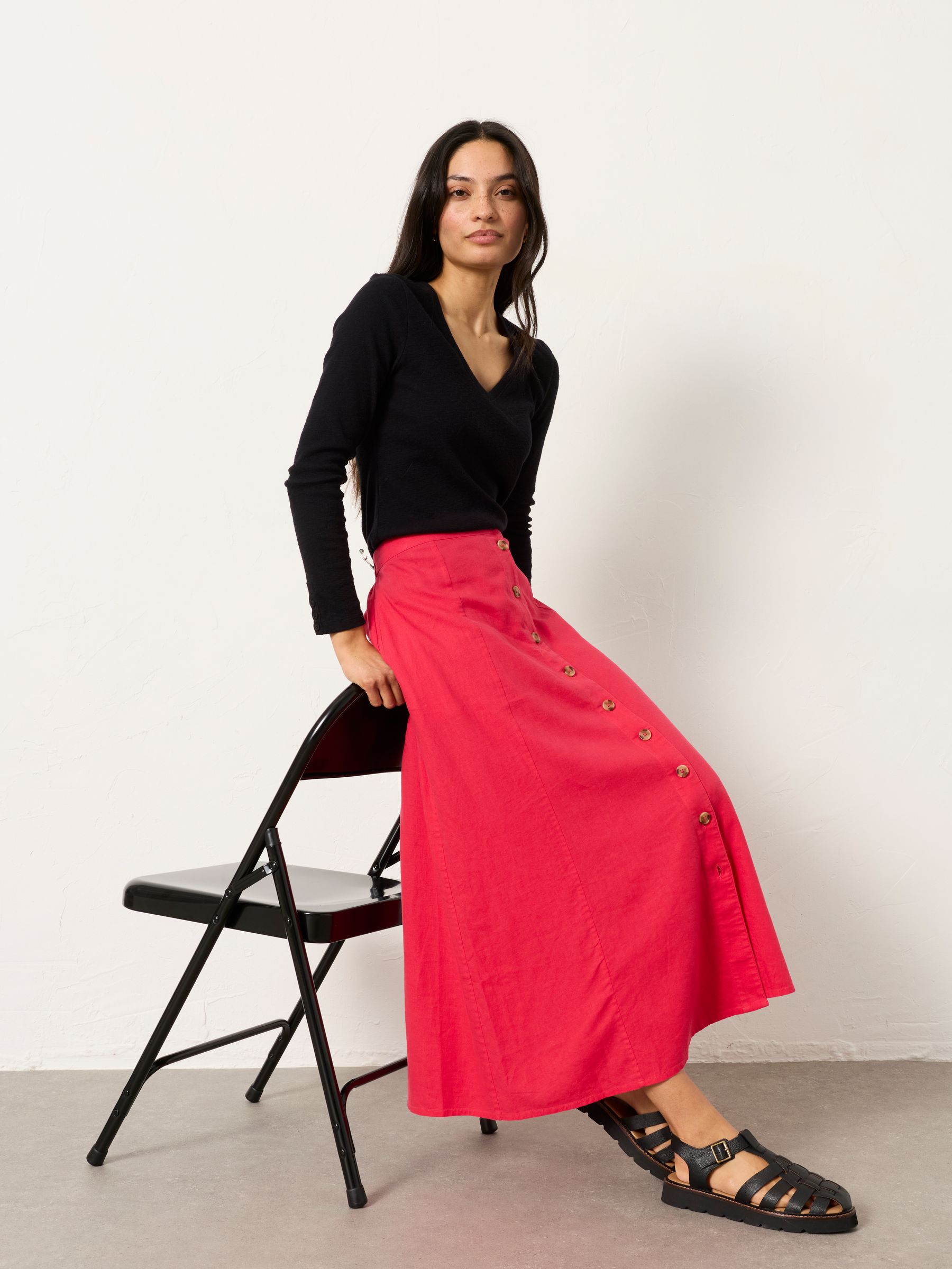 Issa Dark Pink Midi Skirt - Image 5 of 6