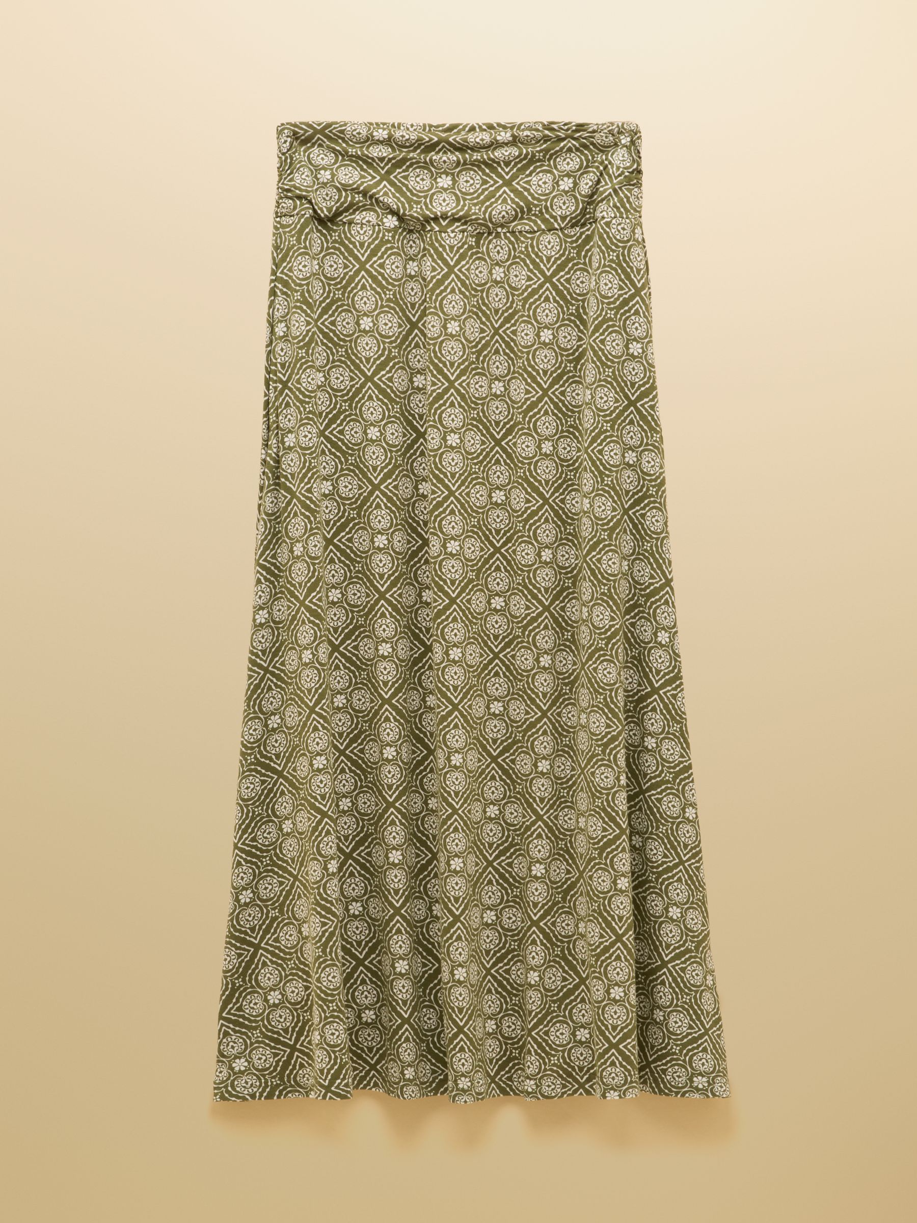 Nia Khaki Green Jersey Midi Skirt - Image 6 of 6