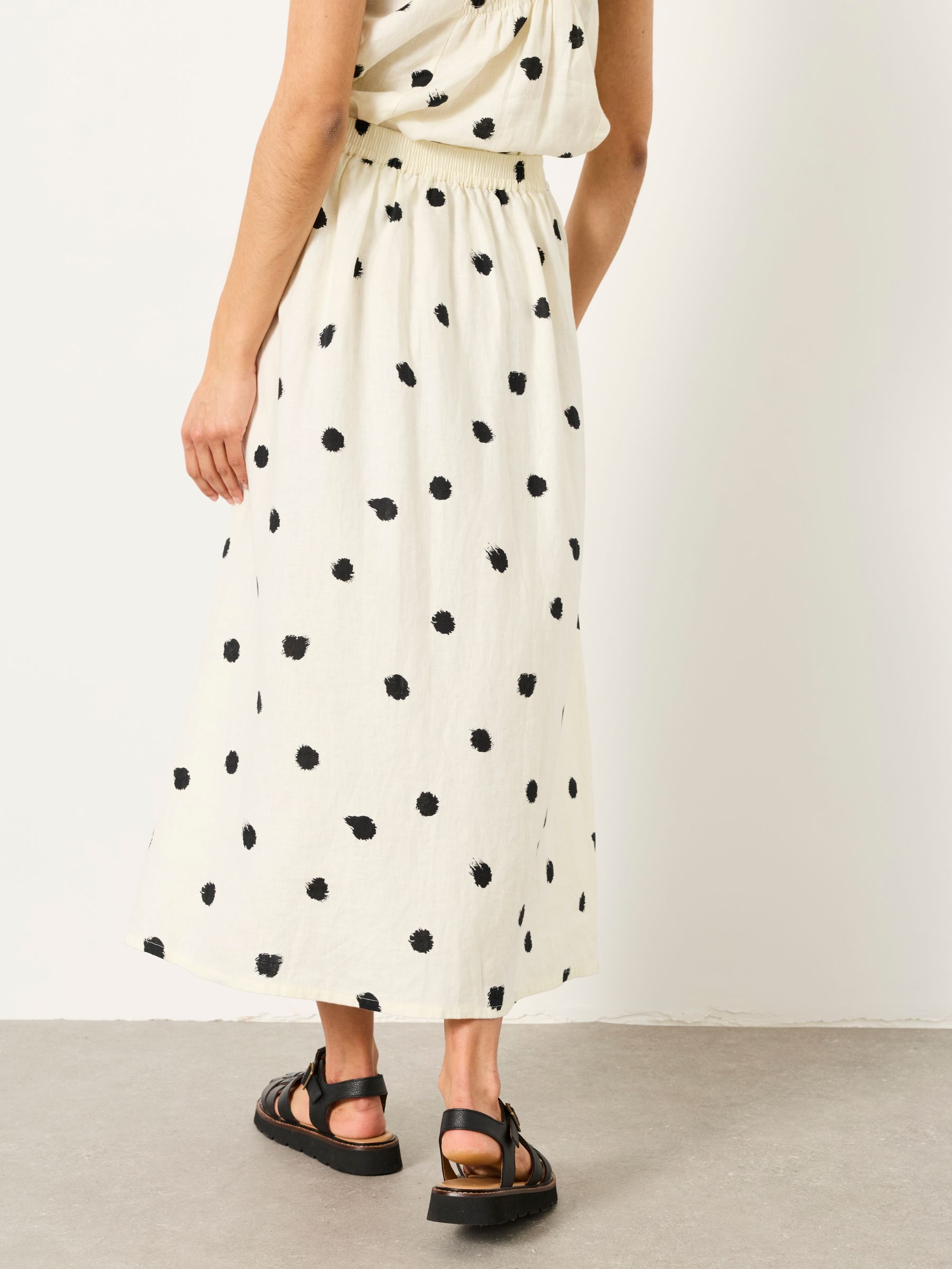 Issa Ivory Spot Midi Skirt - Image 2 of 5