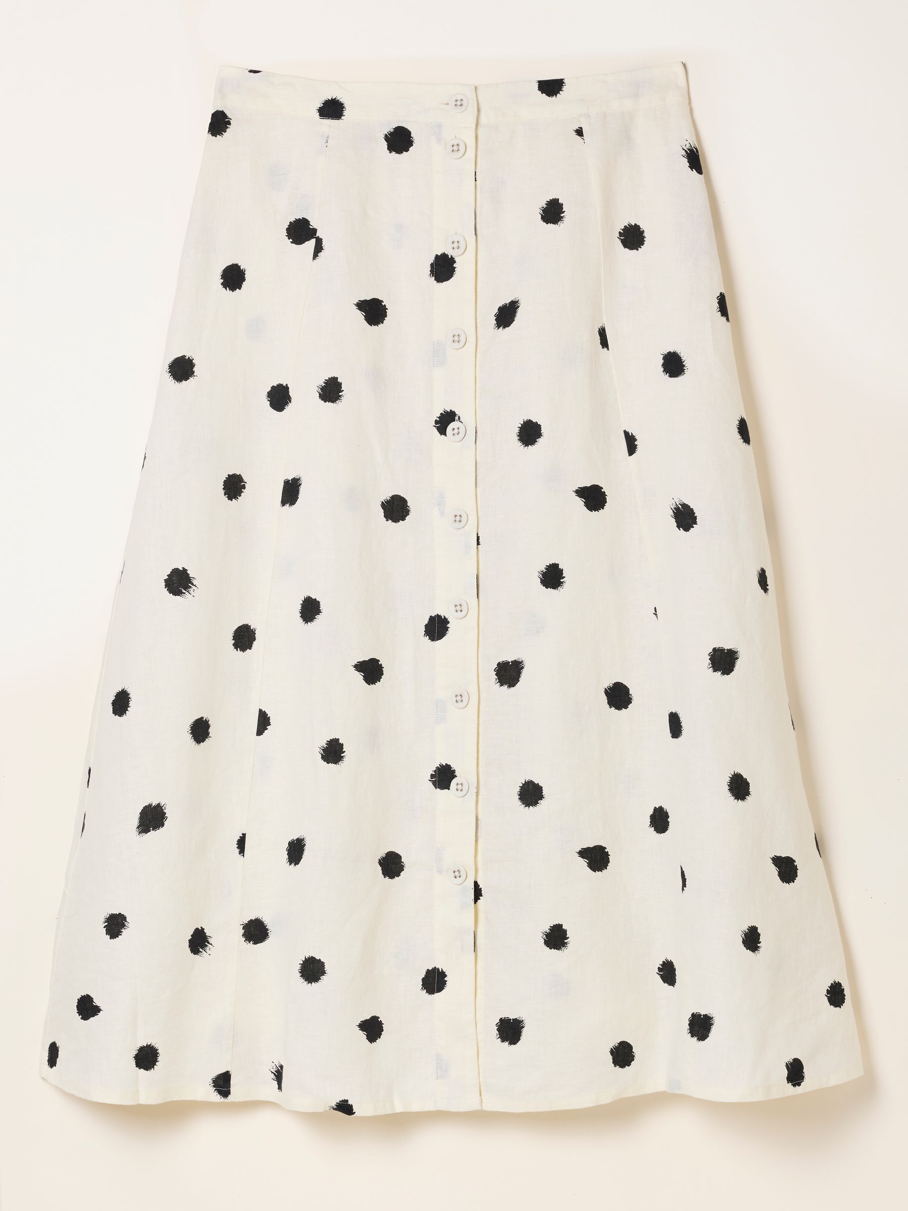 Issa Ivory Spot Midi Skirt - Image 6 of 6