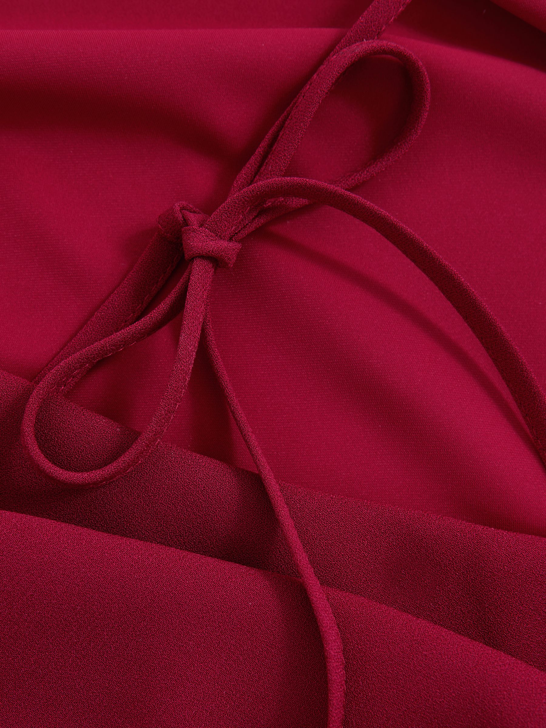 Satin Draped Open-Back Dress in Red - Image 7 of 7