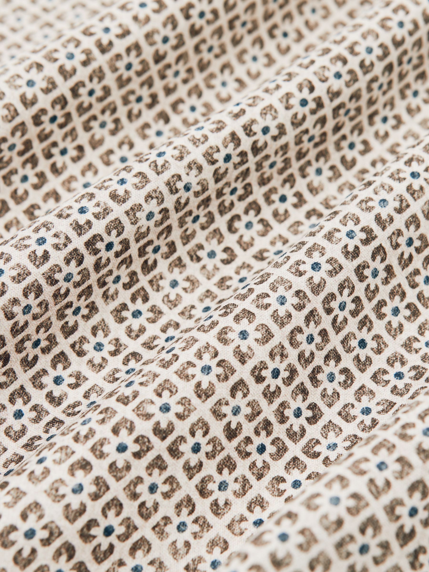 Silk Floral-Print Pocket Square in Oatmeal Melange - Image 4 of 4