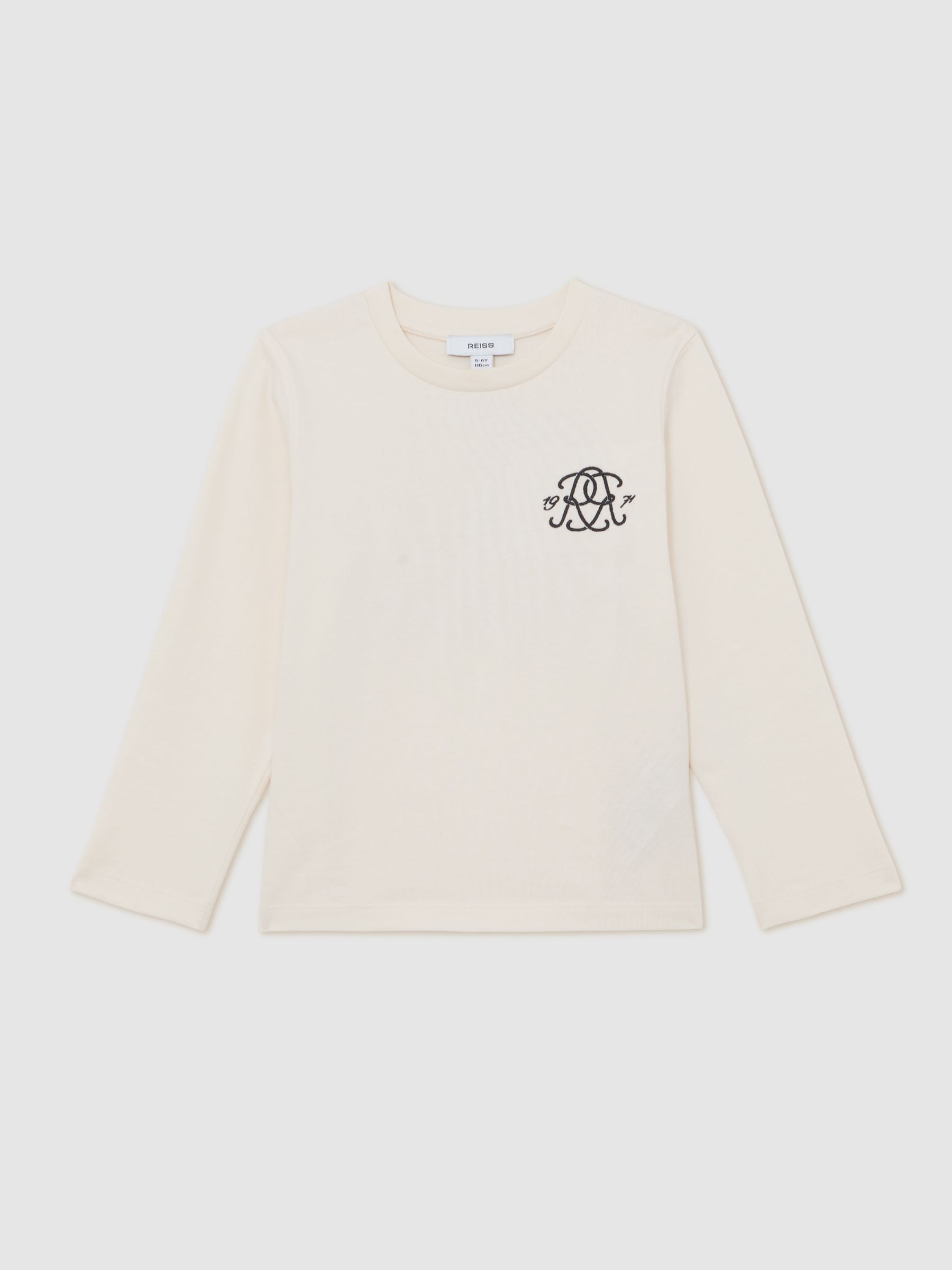 3-9 Monogramm-Baumwoll-Langarmshirt für Jahre in Off-White - Bild 2 von 5