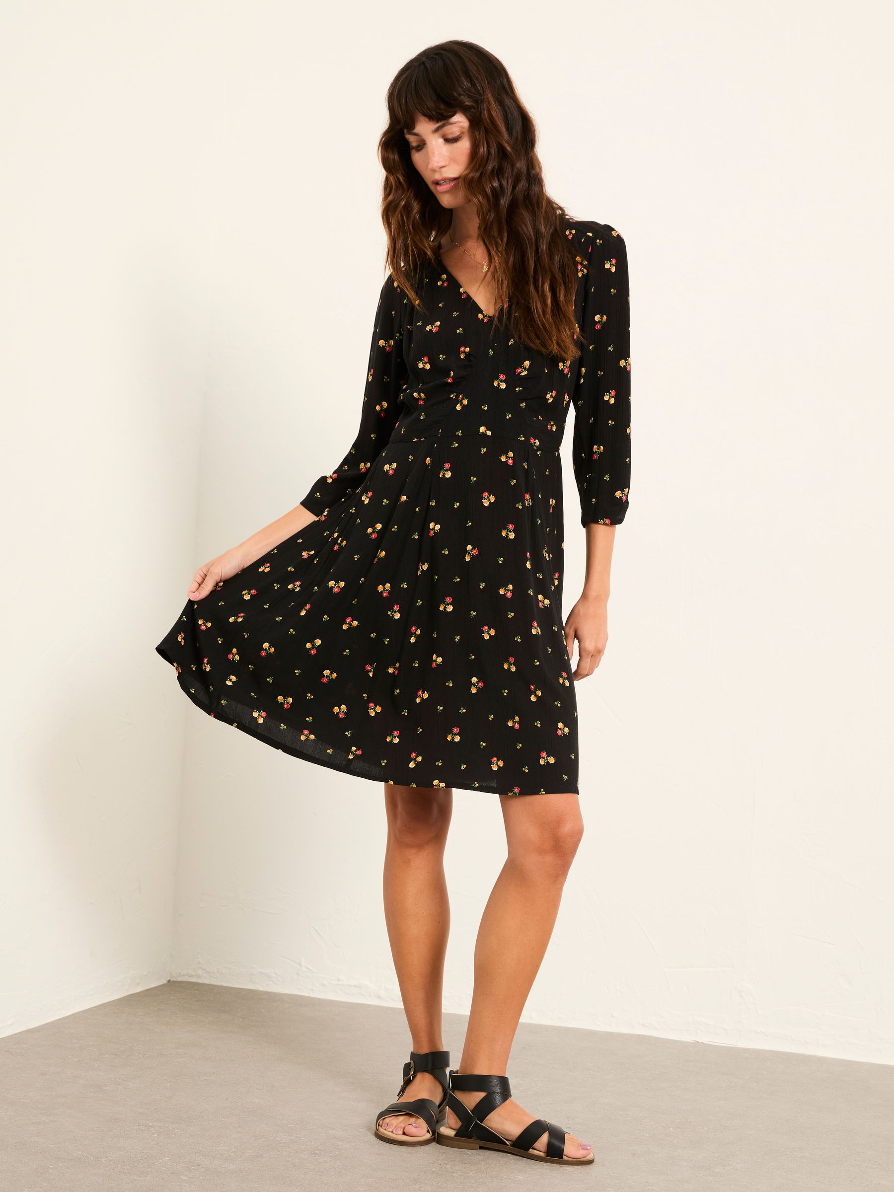 Anya Black Ditsy Pop Regular Dress - Image 3 of 5