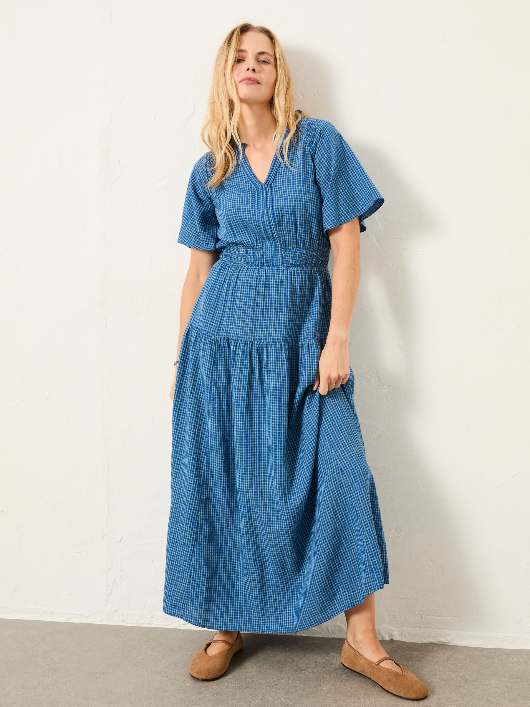 Rowen Blue Regular Midi Dress - Image 1 of 6