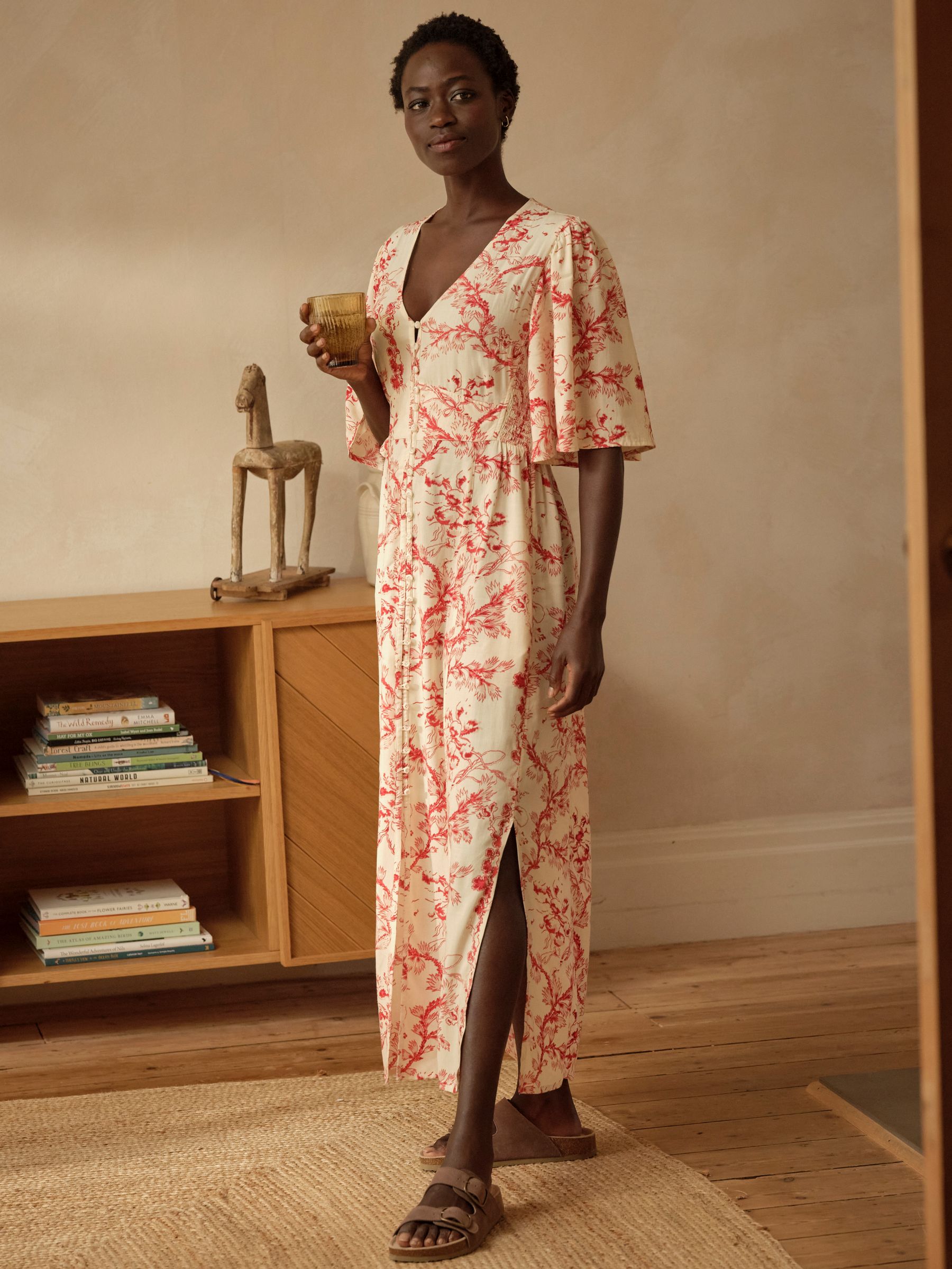 Solene Ivory Vintage Bloom Regular Midi Dress - Image 1 of 8