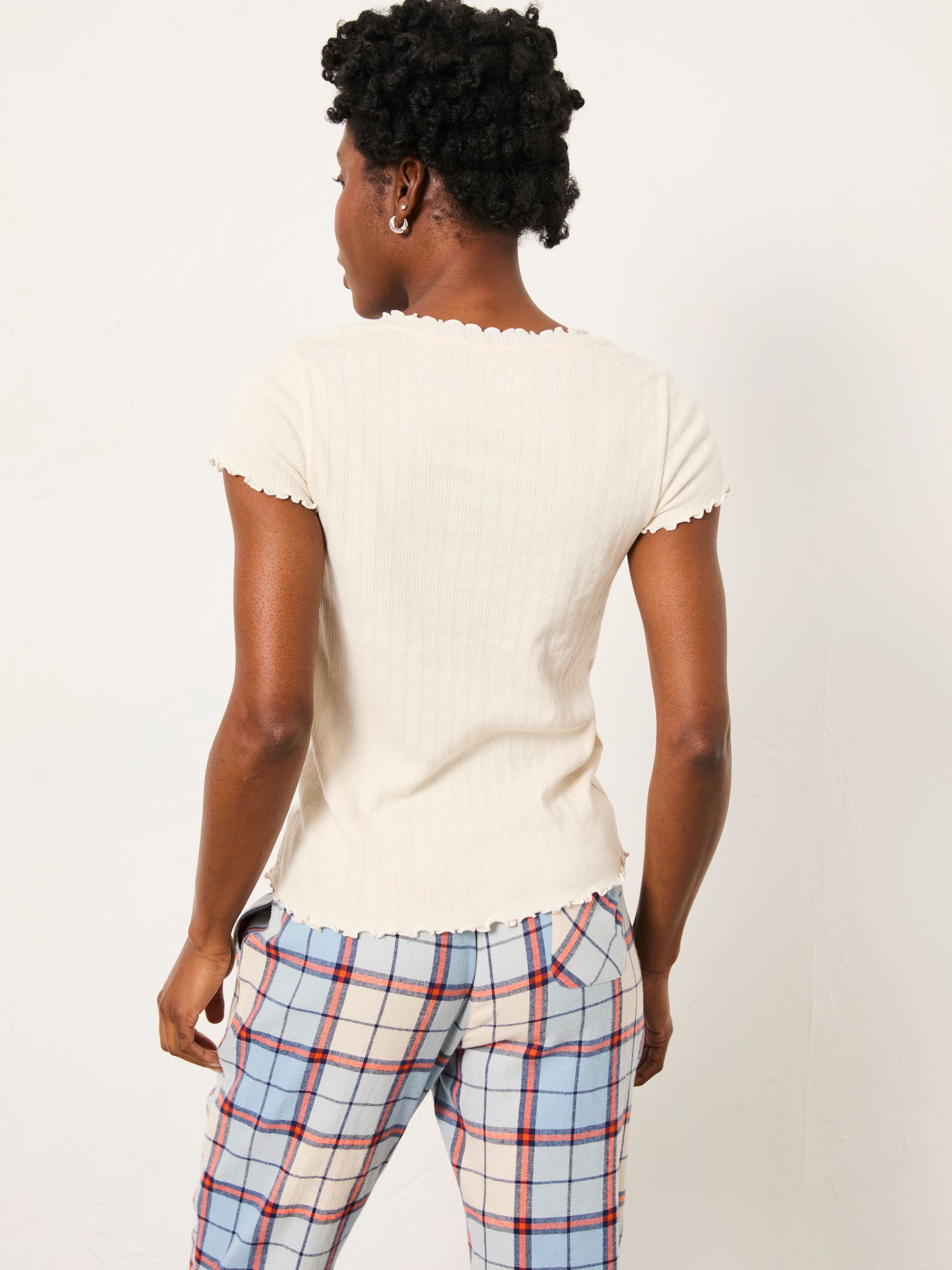 Chloe Ivory Pointelle V Neck Pyjama Top - Image 2 of 5 Chloe Ivory Pointelle V Neck Pyjama Top - Image 2 of 5