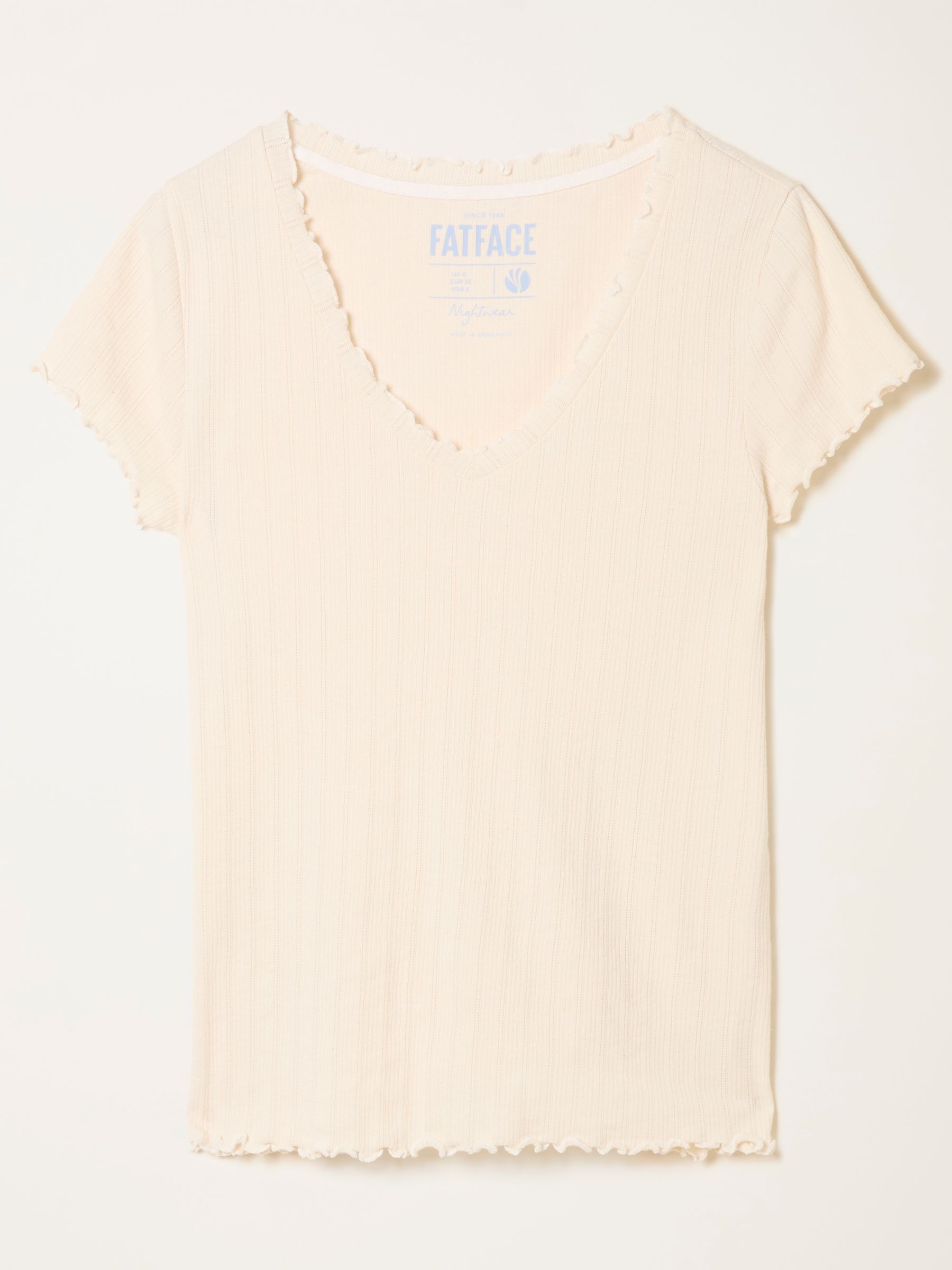 Chloe Ivory Pointelle V Neck Pyjama Top - Image 5 of 5
