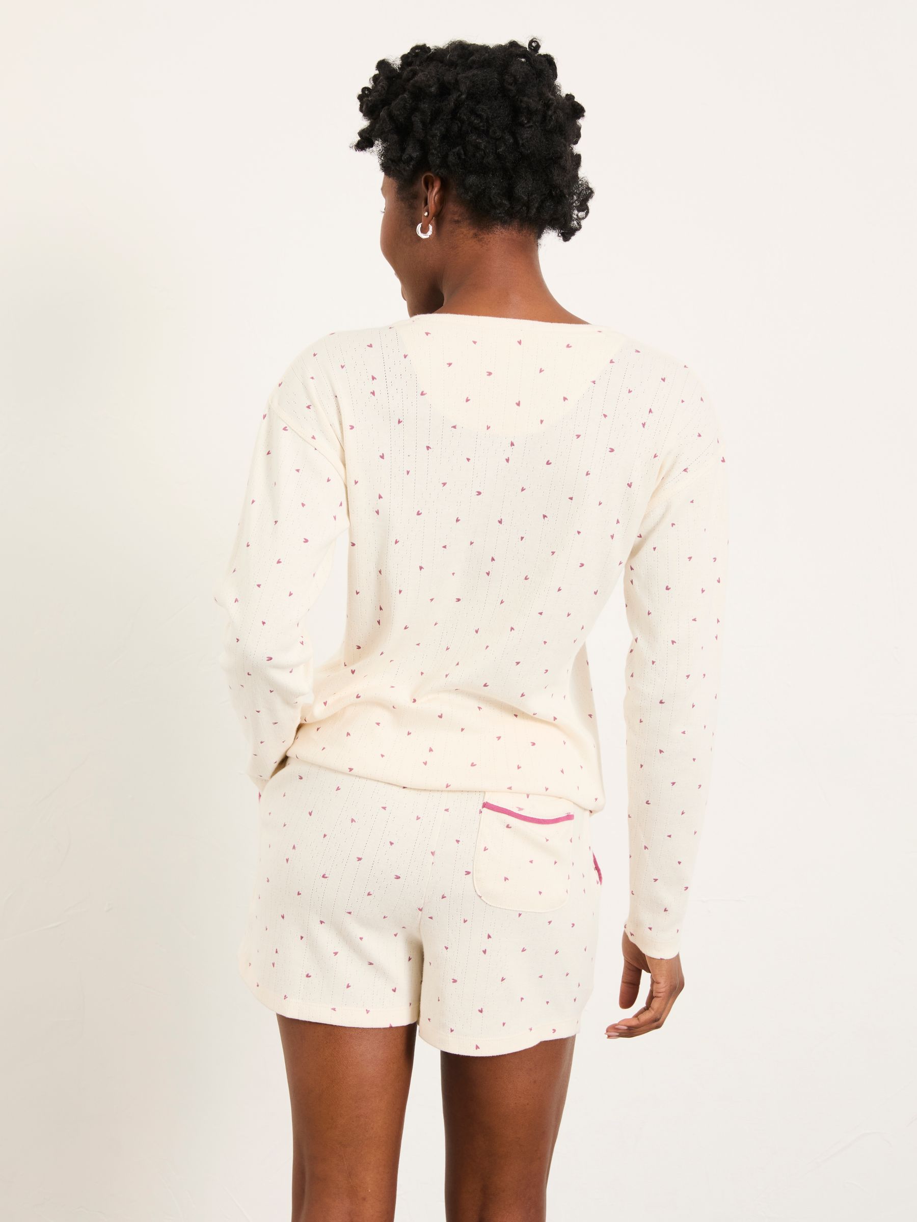 Ivory Pointelle Heart Print Jersey Pyjama Set - Image 2 of 7