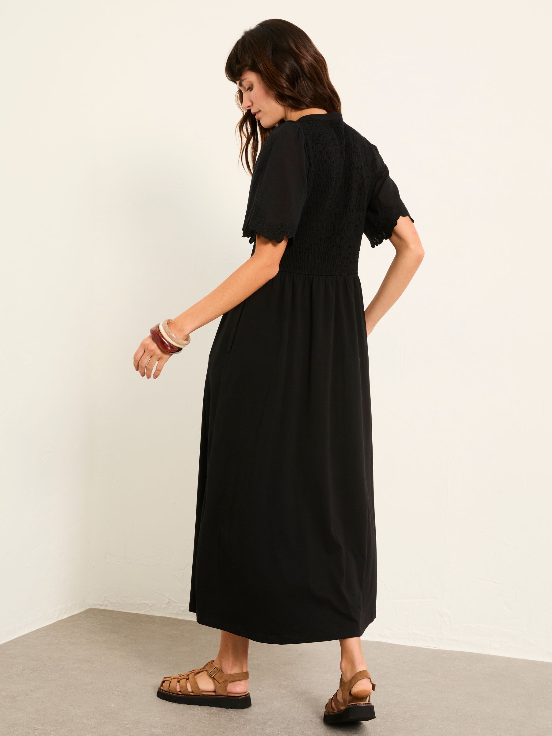 Fleur Black Regular Jersey Midi Dress - Image 2 of 6