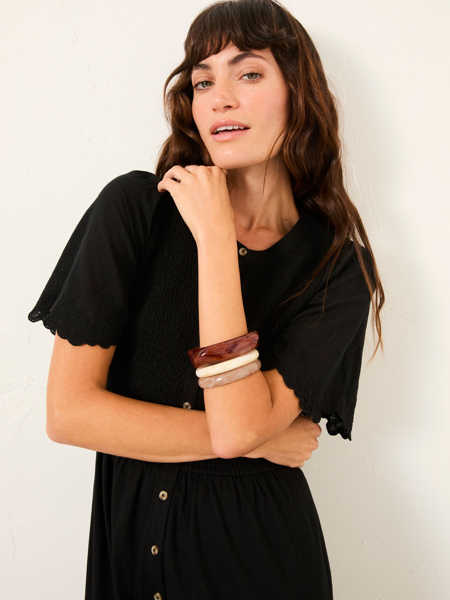 Fleur Black Regular Jersey Midi Dress - Image 3 of 6