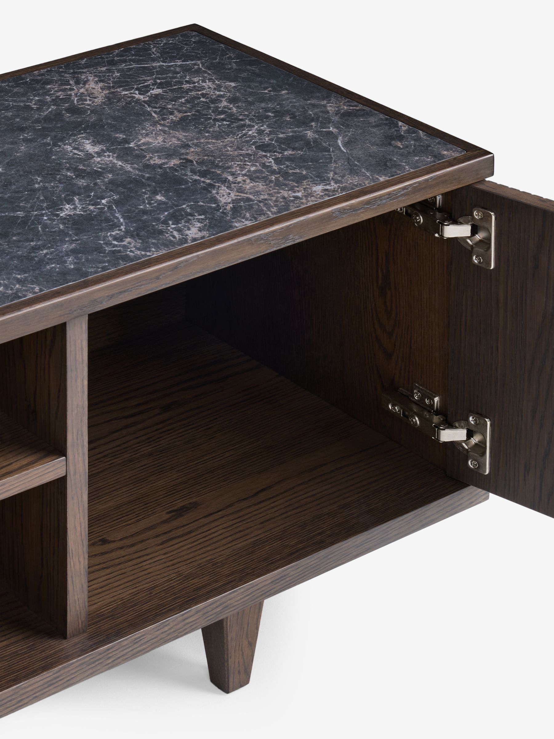 Brunswick Up to 55 Inch Wide TV Unit in Ribbed Dark Oak - Image 10 of 10
