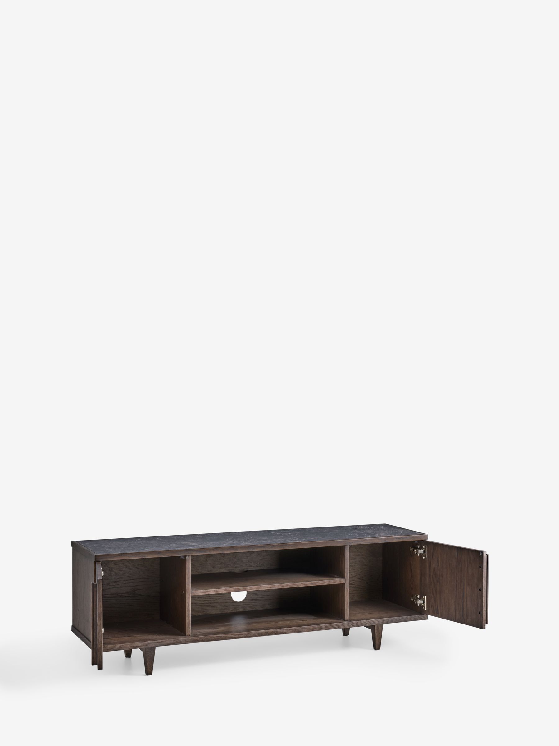 Brunswick Up to 55 Inch Wide TV Unit in Ribbed Dark Oak - Image 8 of 10