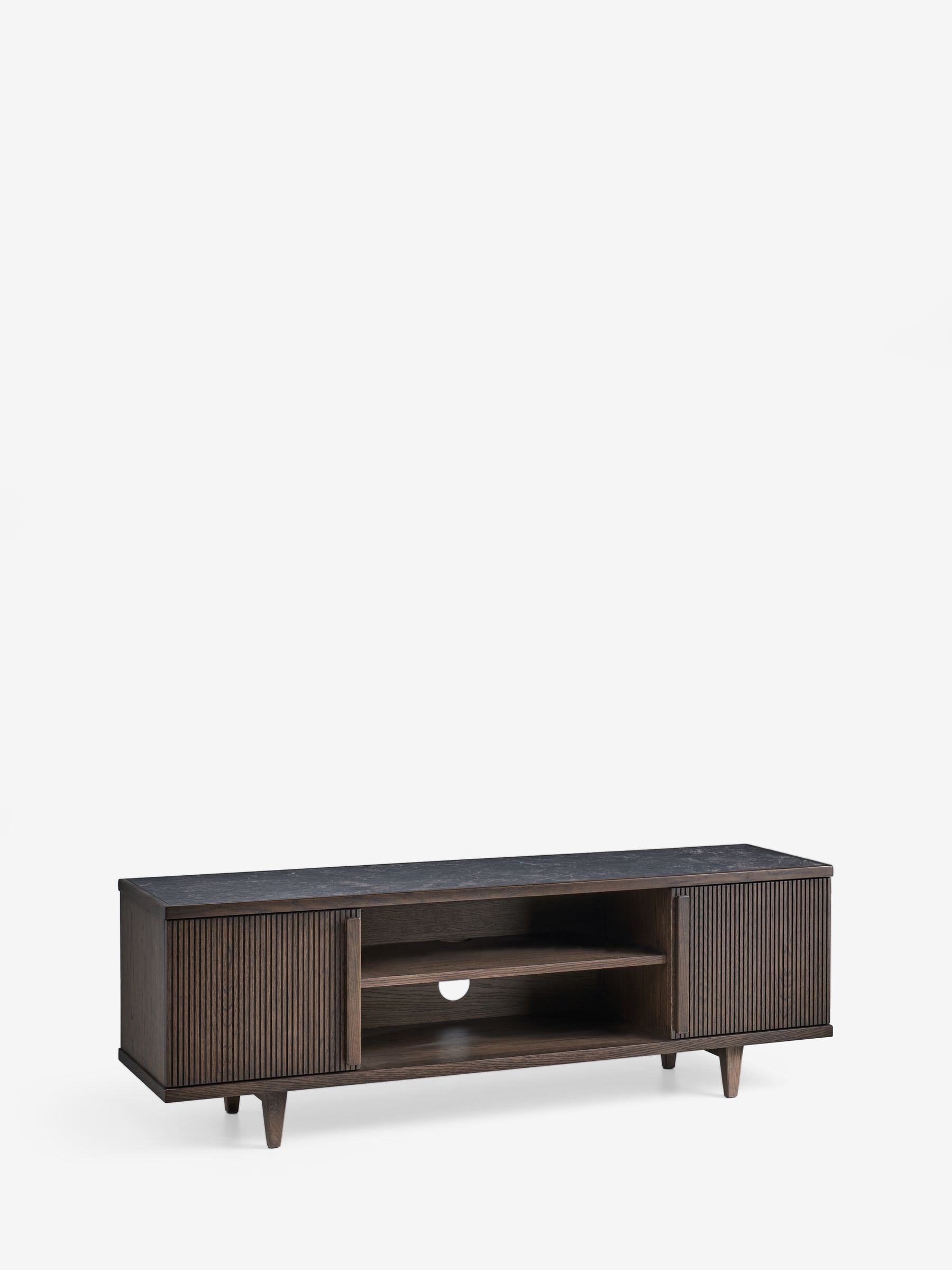 Brunswick Up to 55 Inch Wide TV Unit in Ribbed Dark Oak - Image 9 of 10