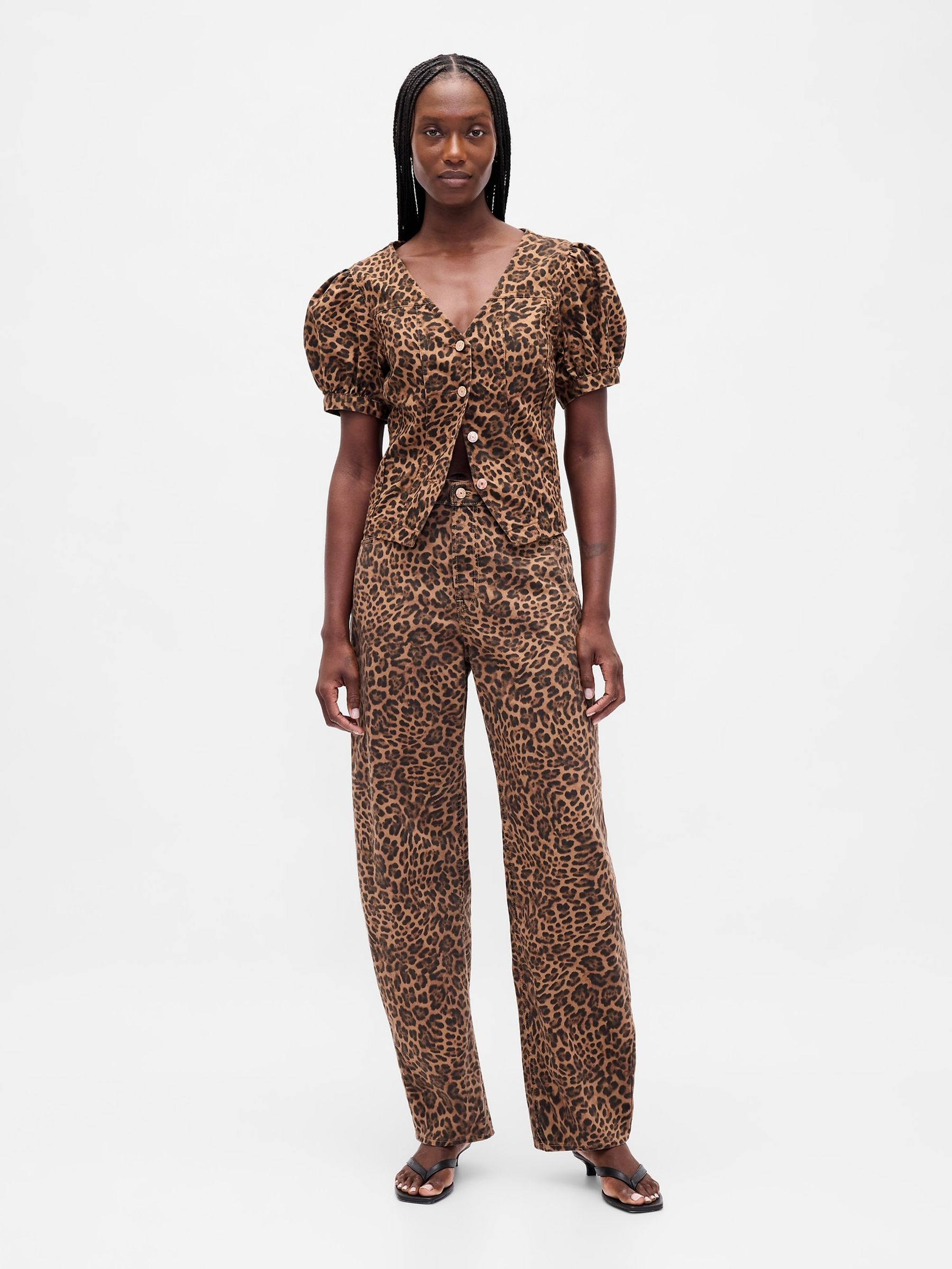 Brown High Waisted Barrel Jeans - Image 4 of 4