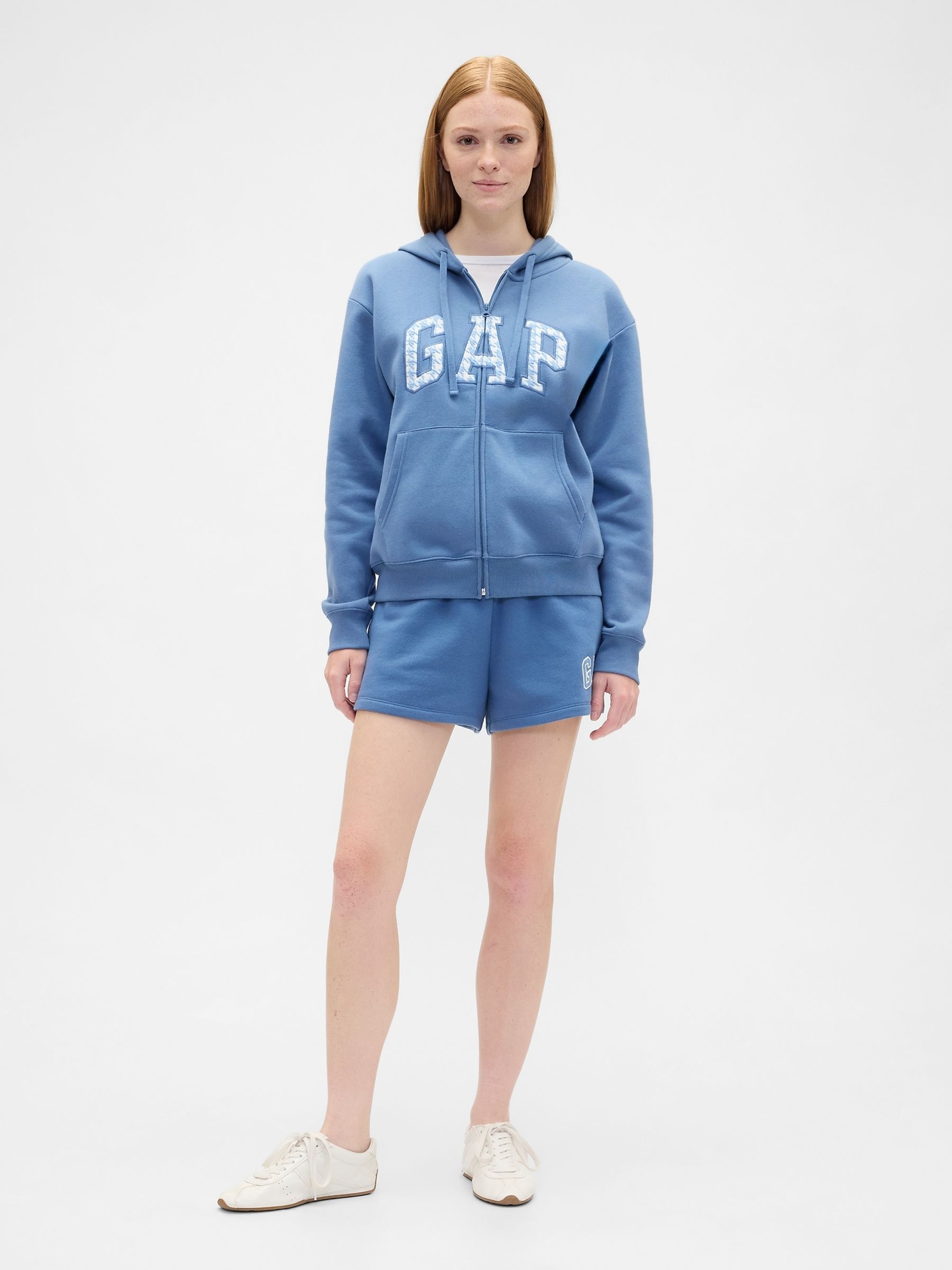 Blue Zip Up Logo Vintage Hoodie - Image 2 of 4