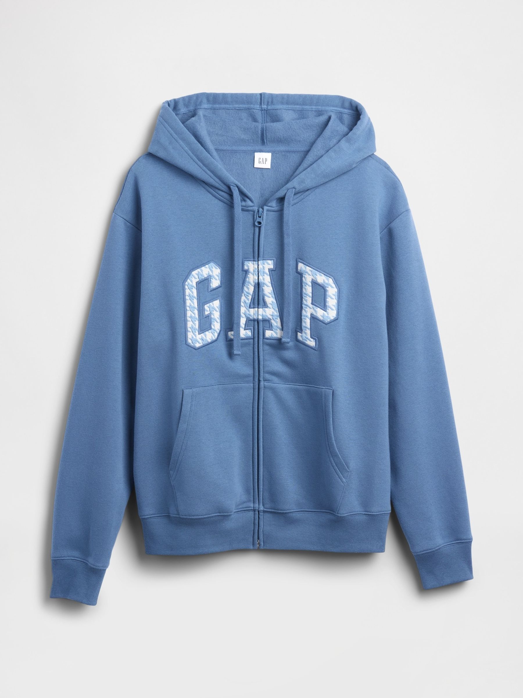 Blue Zip Up Logo Vintage Hoodie - Image 4 of 4