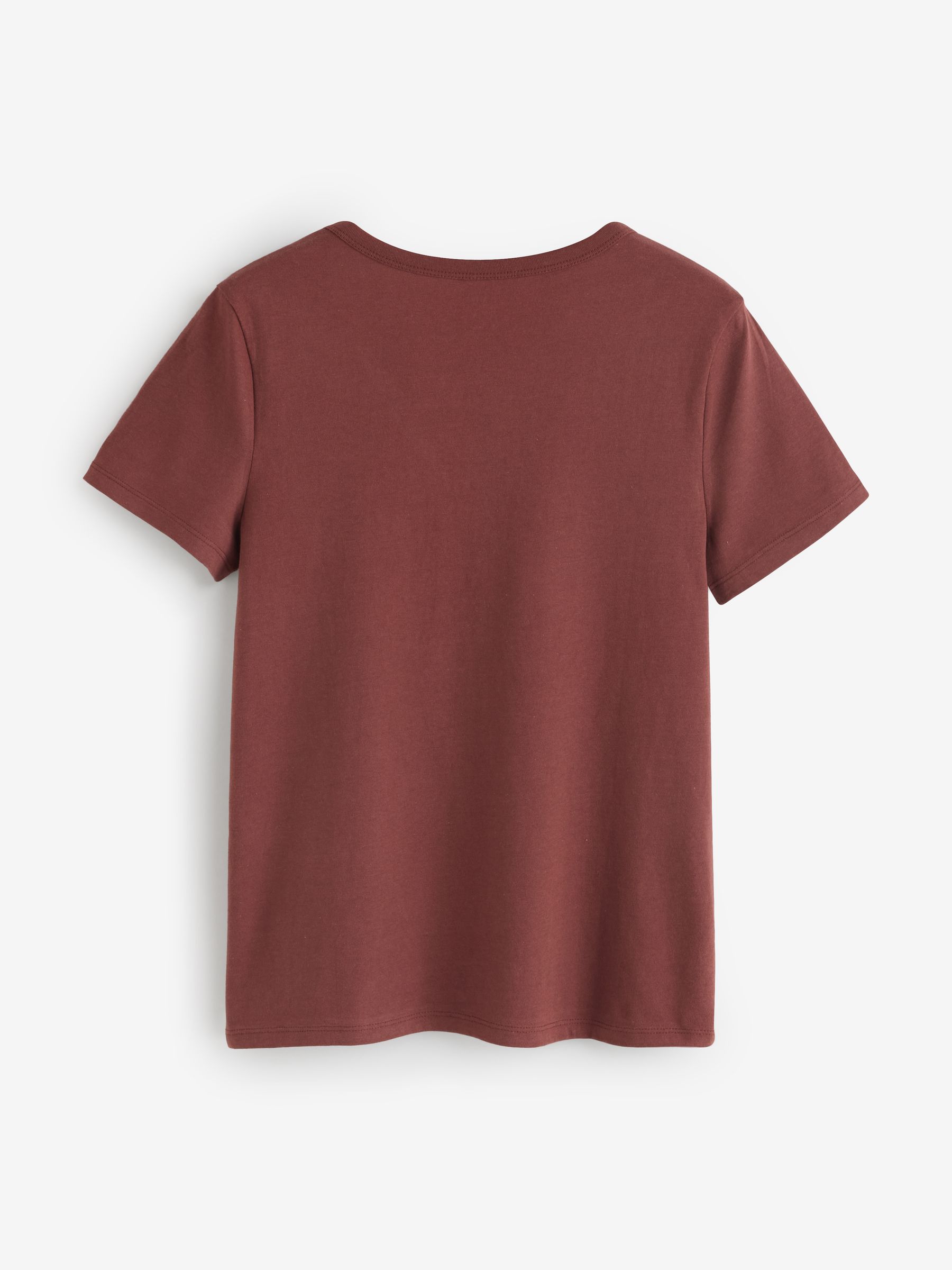 Burgundy Red V-Neck Favourite Cotton Short Sleeve T-Shirt - Image 2 of 5 Burgundy Red V-Neck Favourite Cotton Short Sleeve T-Shirt - Image 2 of 5