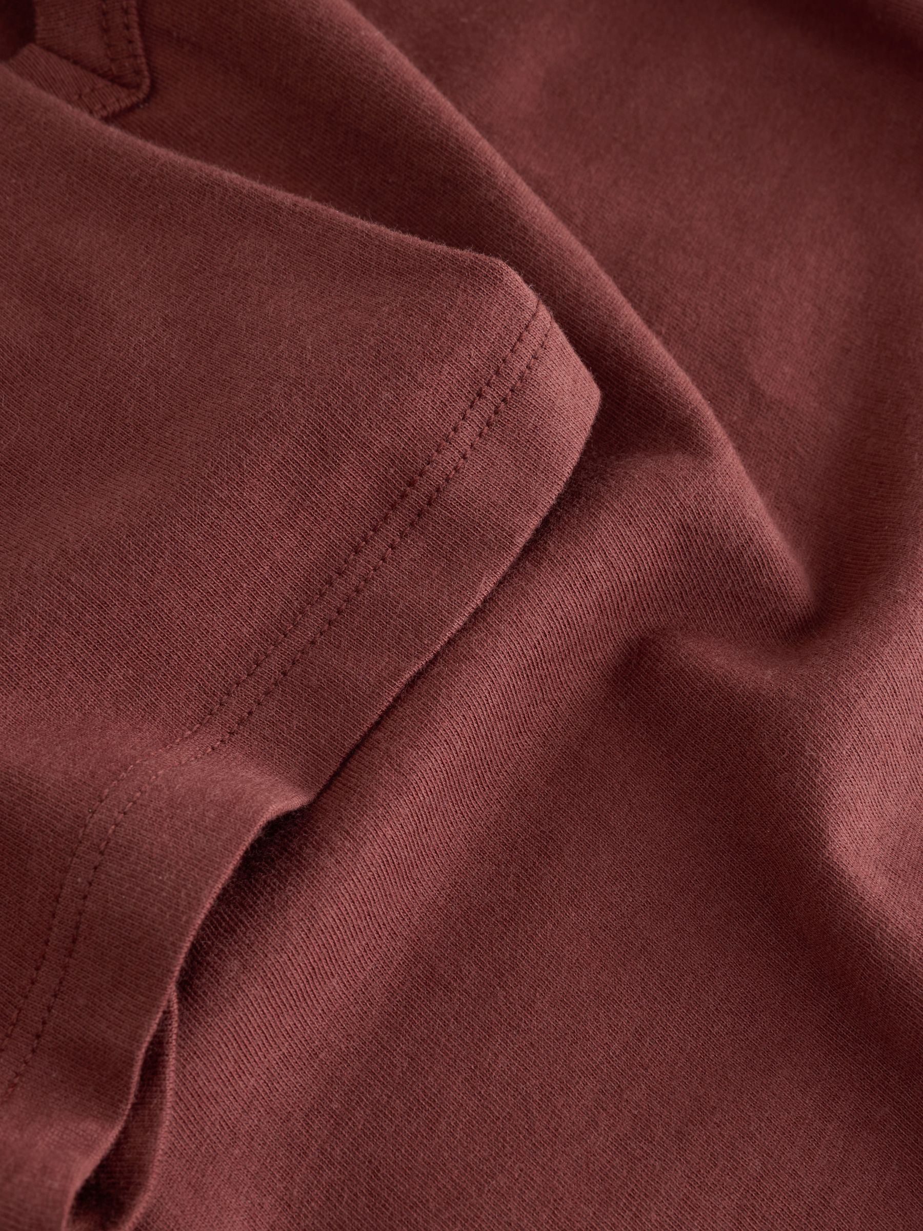 Burgundy Red V-Neck Favourite Cotton Short Sleeve T-Shirt - Image 5 of 5 Burgundy Red V-Neck Favourite Cotton Short Sleeve T-Shirt - Image 5 of 5