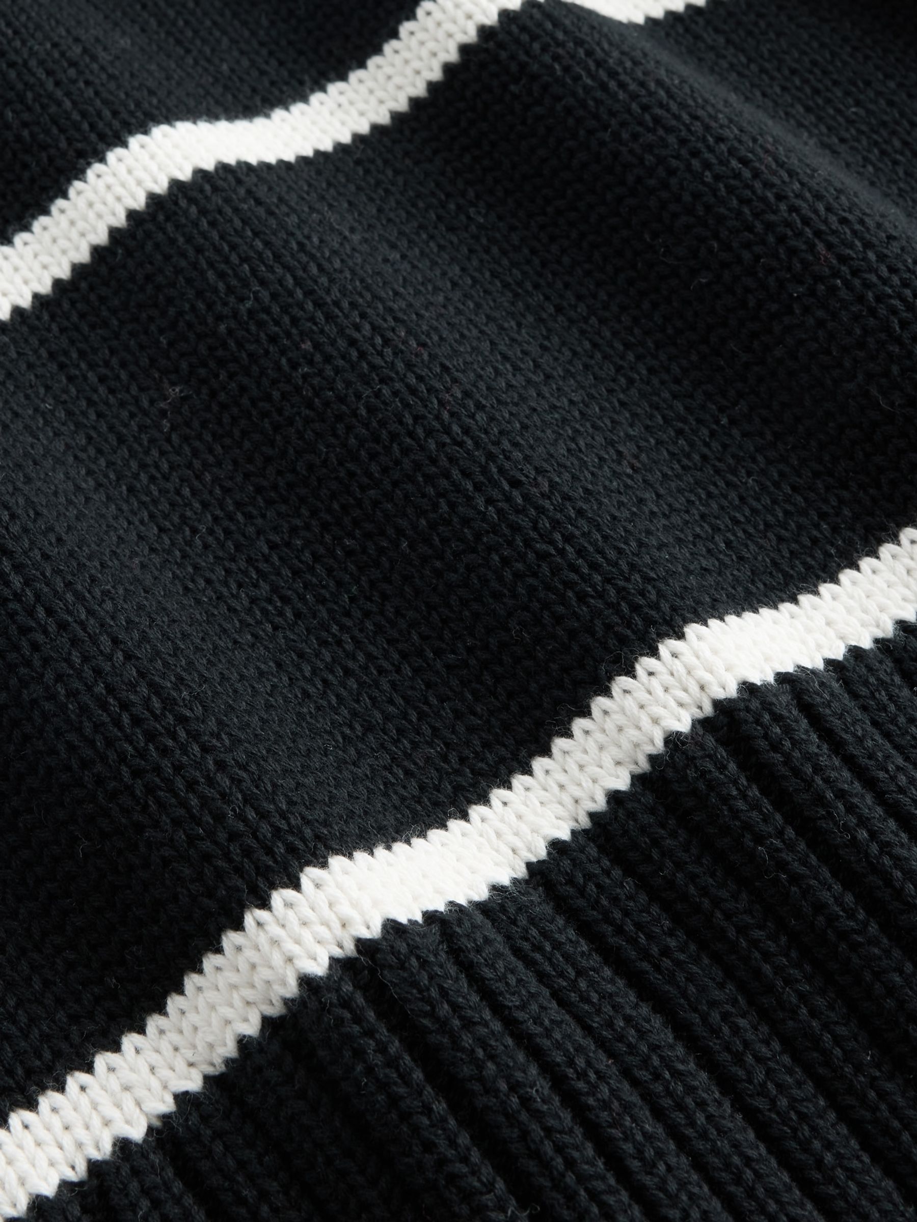Black Striped Cotton Oversized Jumper - Image 4 of 4