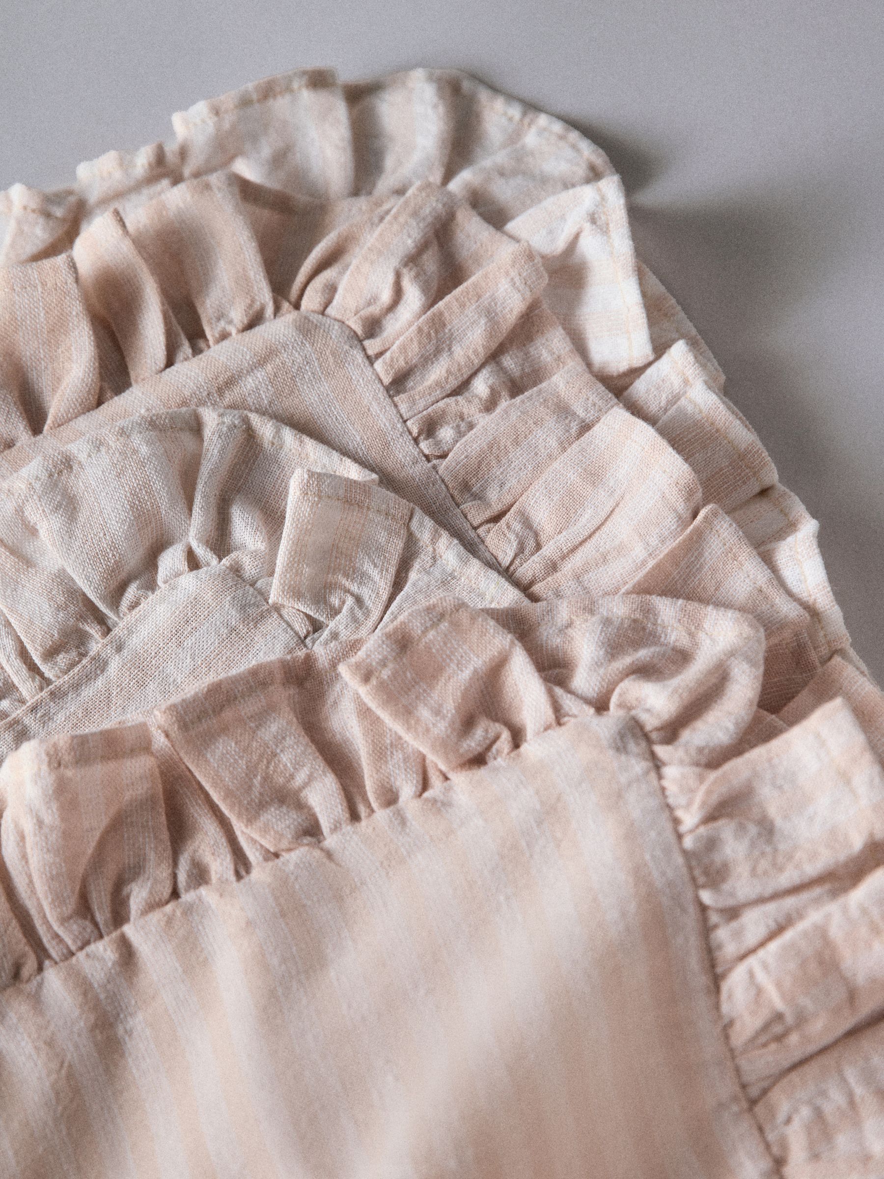 4 Pack Pink Stripe Ruffle Cotton Cushion Covers - Image 5 of 5