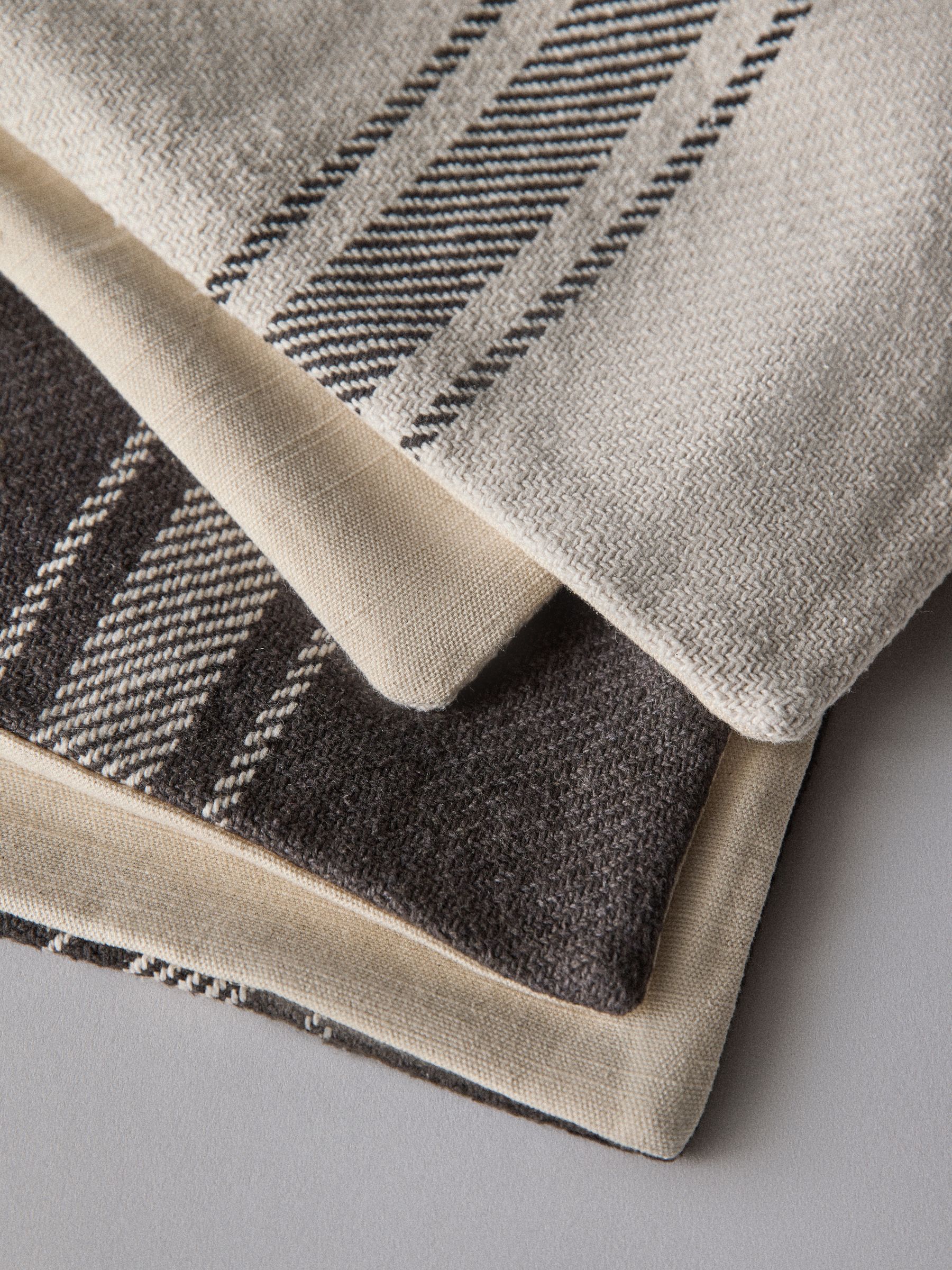 4 Pack Black/Natural Woven Stripe Cushion Covers - Image 4 of 4