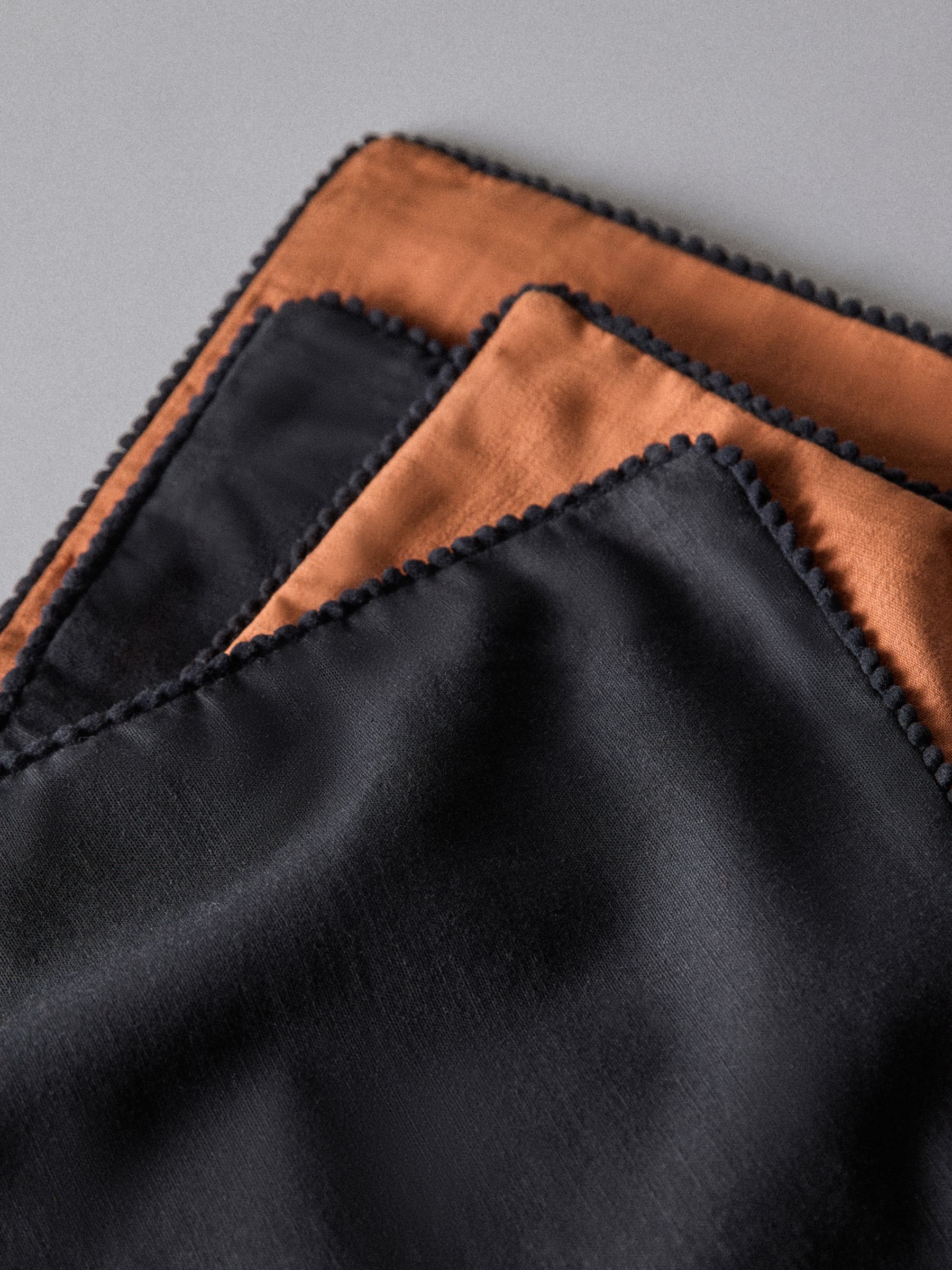 4 Pack Black/Natural Woodblock Printed Cotton Cushion Covers - Image 4 of 5