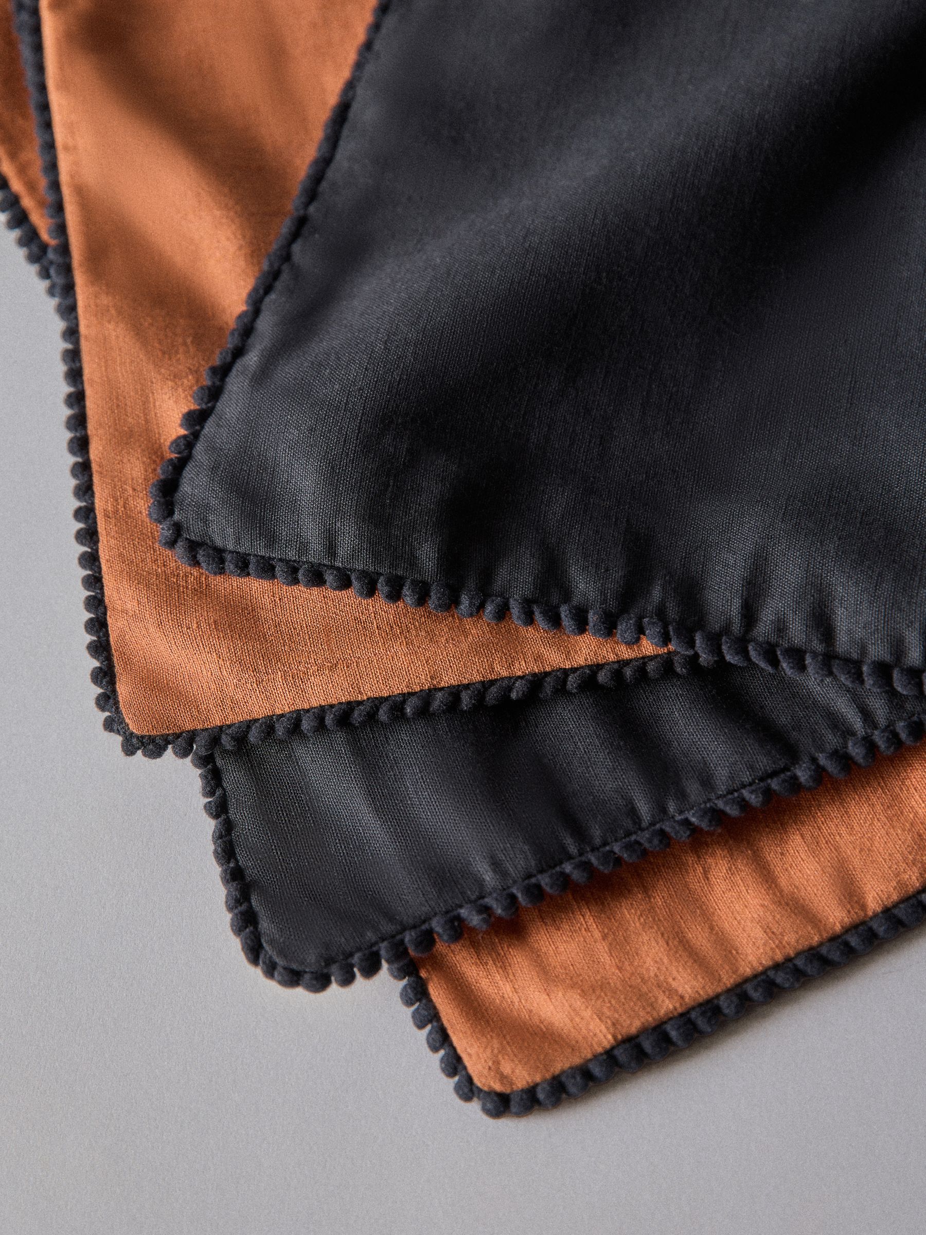 4 Pack Black/Natural Woodblock Printed Cotton Cushion Covers - Image 5 of 5