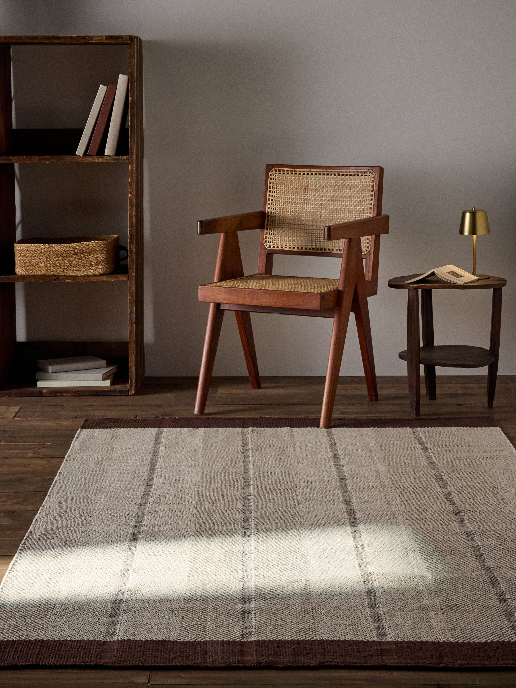 2 Pack Natural Cotton Stripe Woven Herringbone Flatweave Rugs - Image 2 of 6