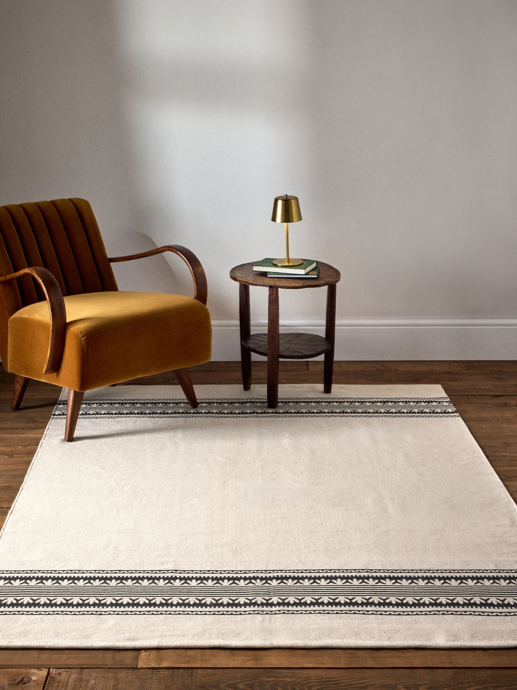 2 Pack Natural Stripe Cotton Printed Flatweave Rugs - Image 2 of 6