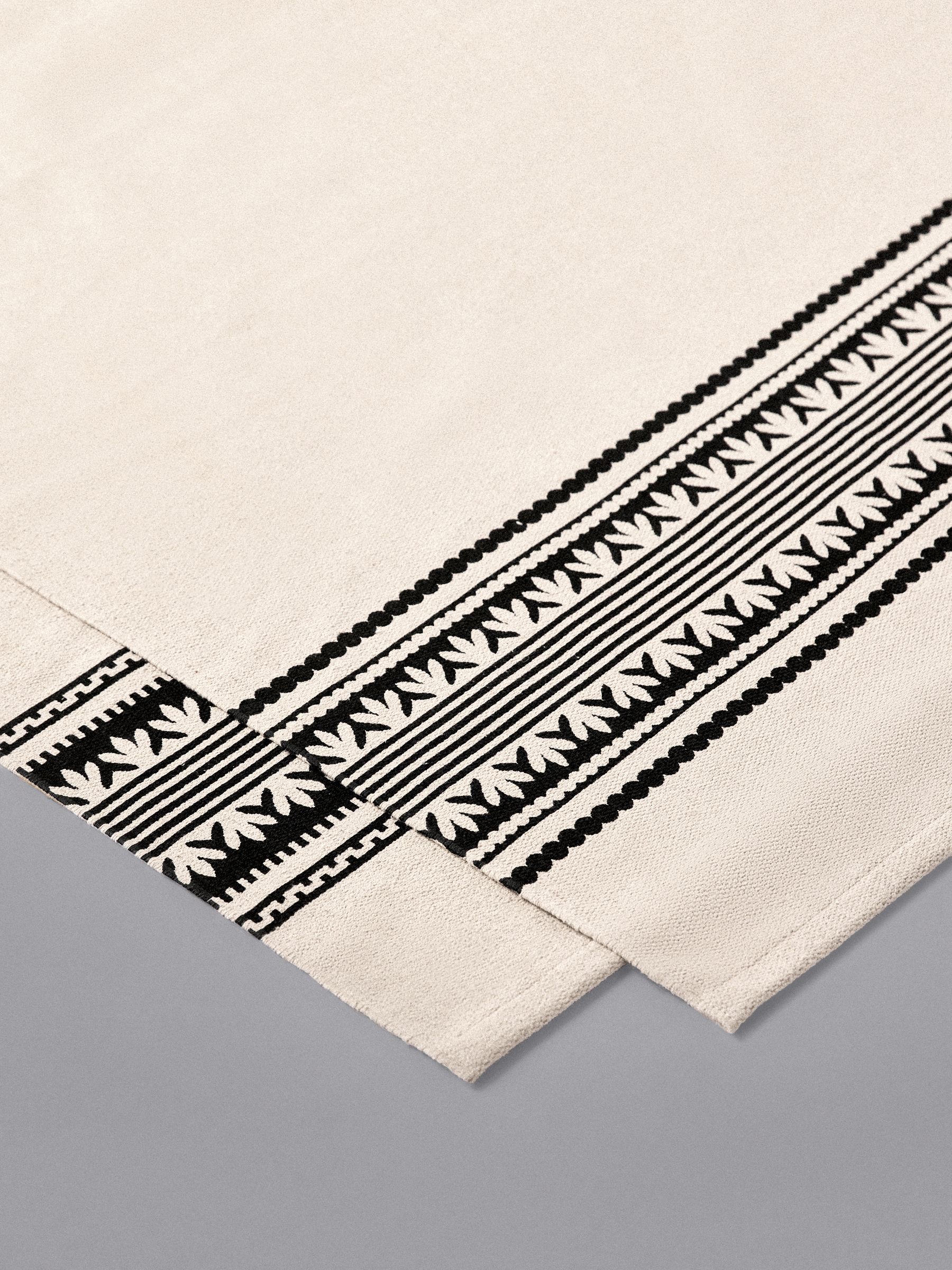 2 Pack Natural Stripe Cotton Printed Flatweave Rugs - Image 4 of 6