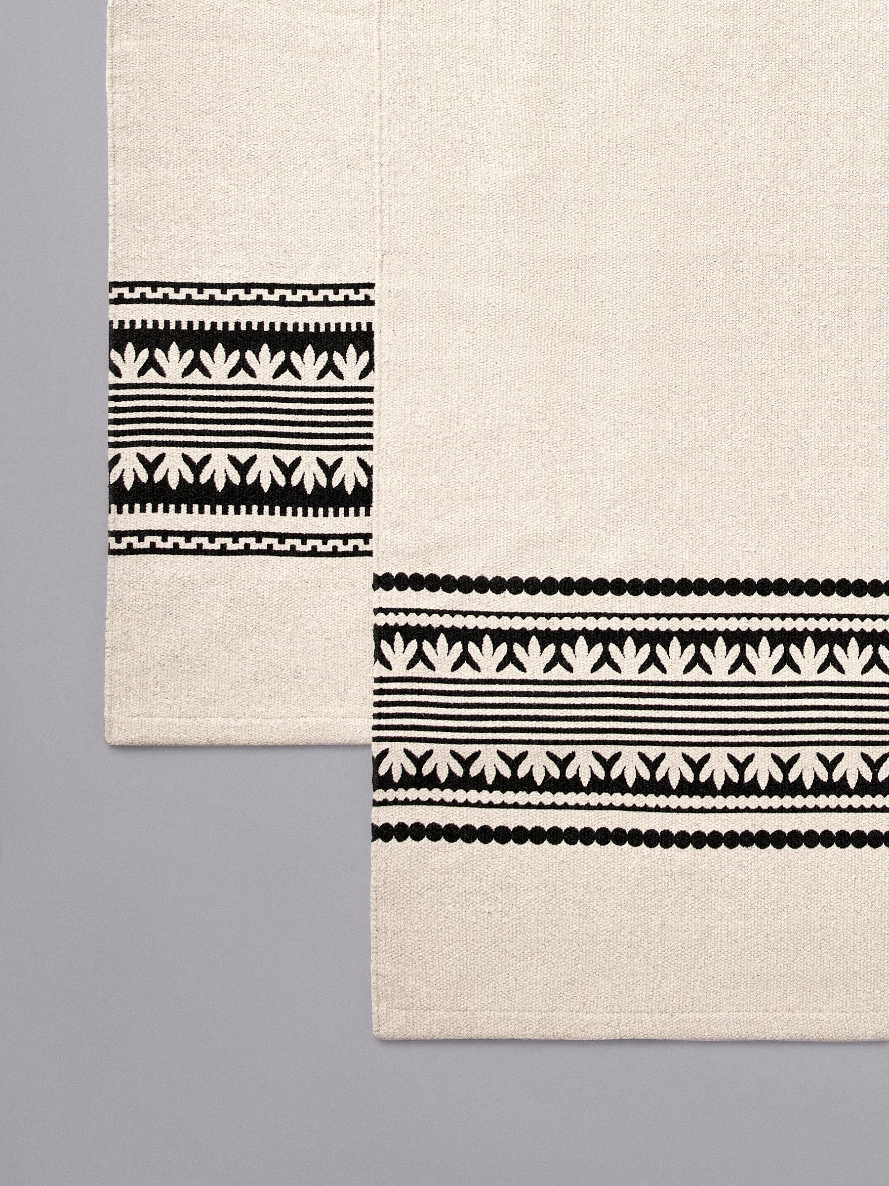 2 Pack Natural Stripe Cotton Printed Flatweave Rugs - Image 5 of 6