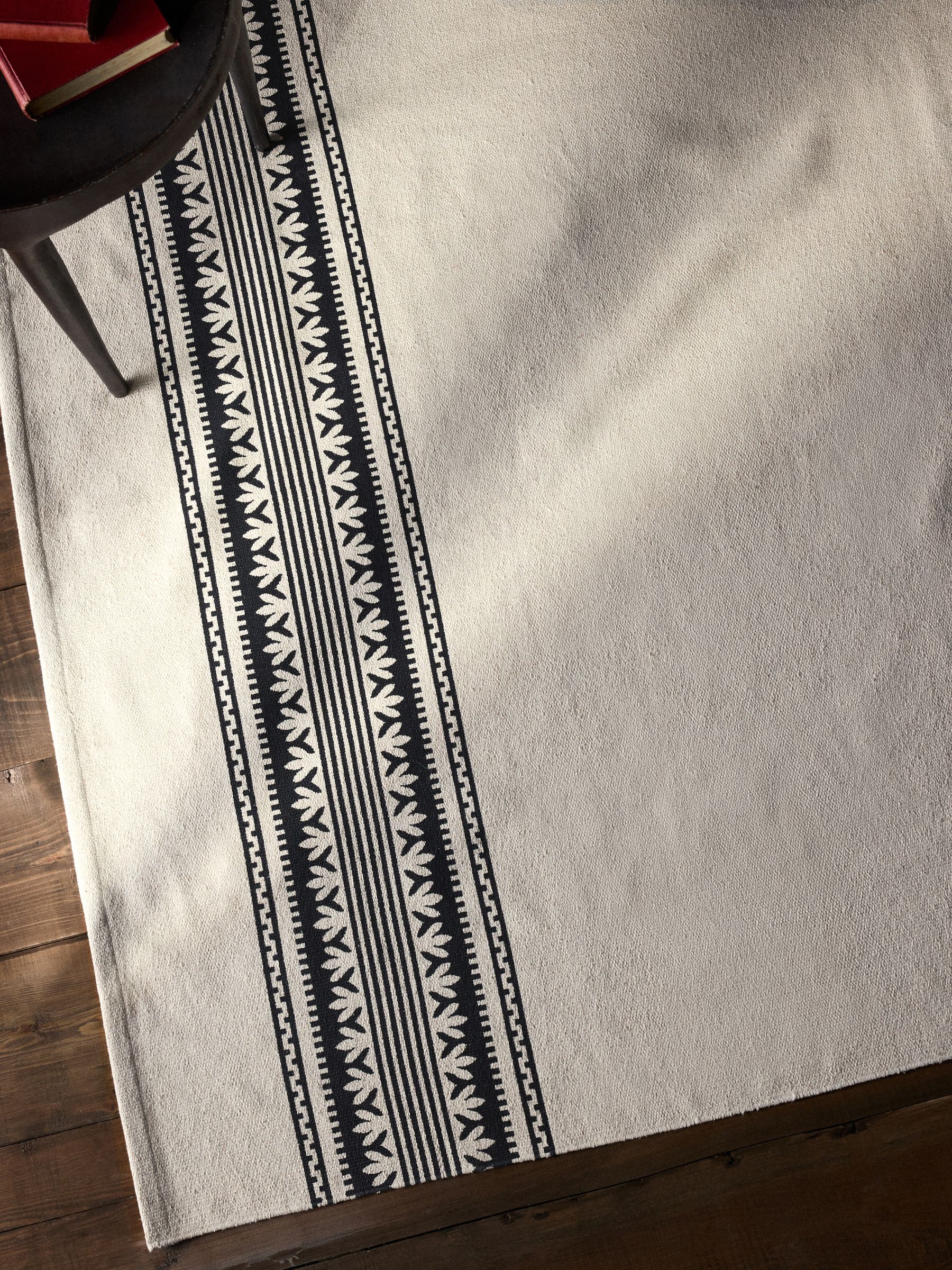 2 Pack Natural Stripe Cotton Printed Flatweave Rugs - Image 6 of 6